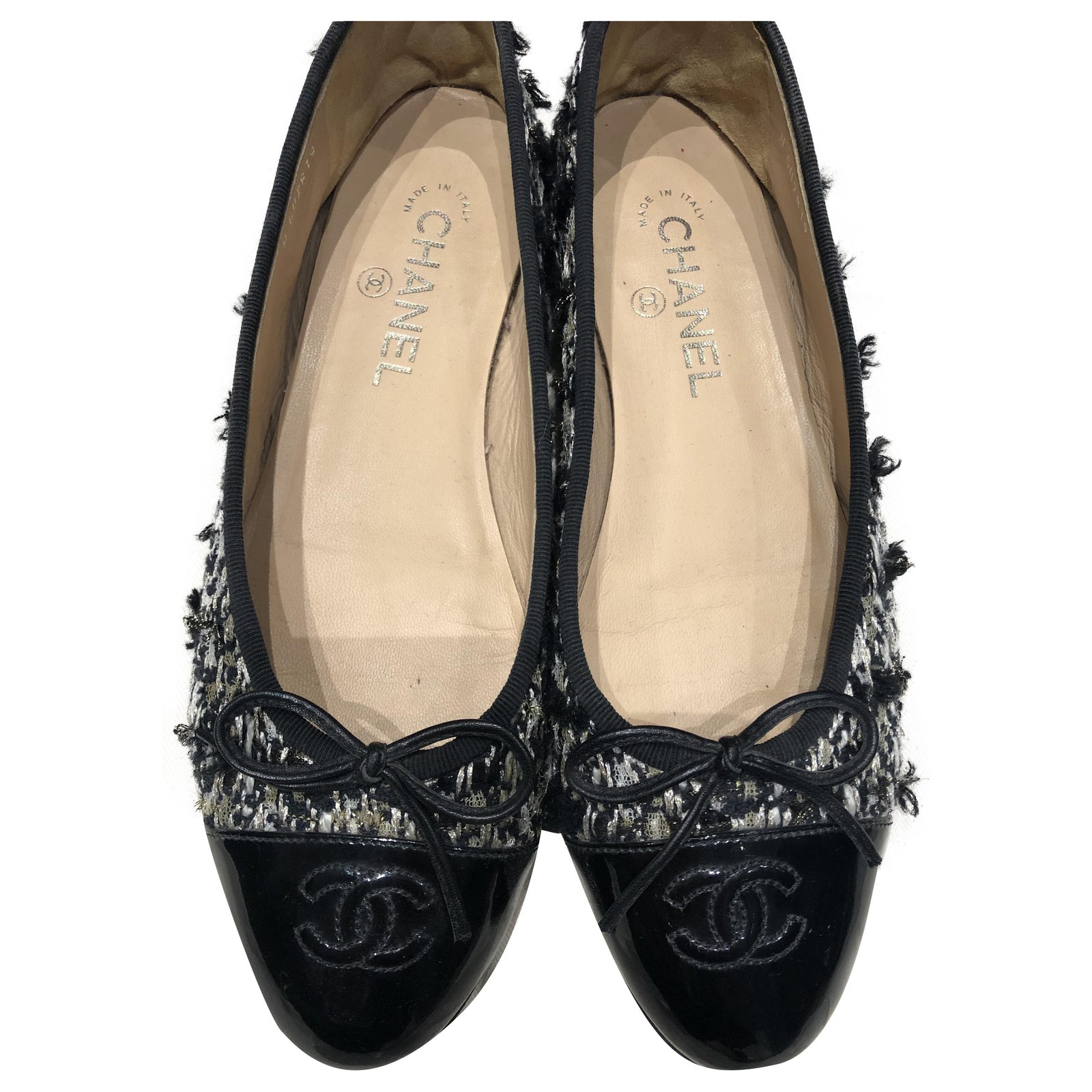 Chanel Ballet flats Black Tweed ref.243710 - Joli Closet