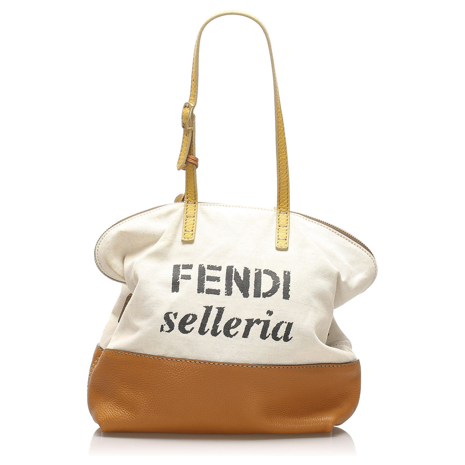 fendi white and brown bag