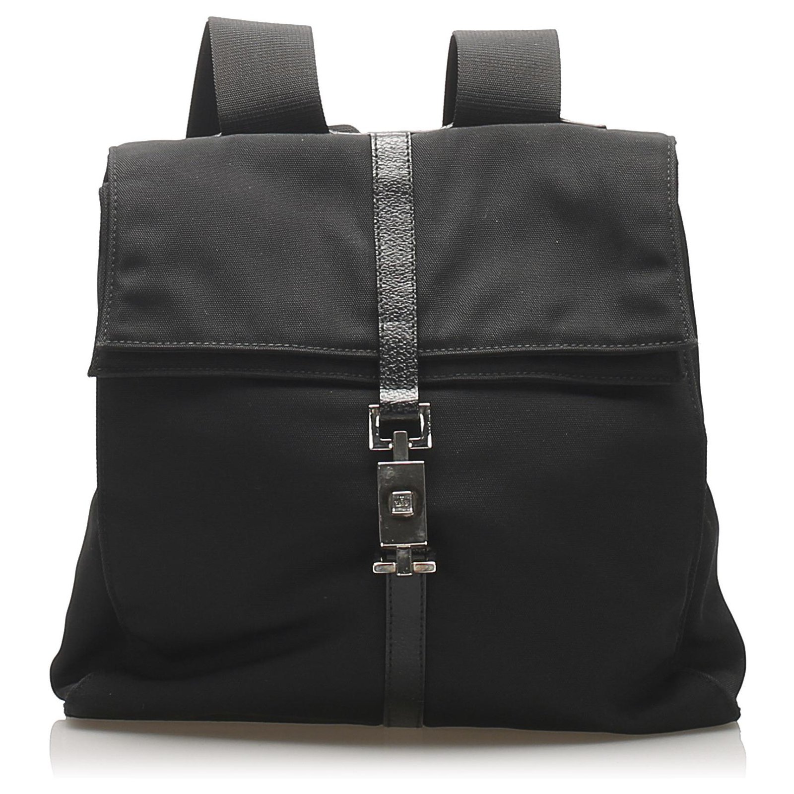 gucci black canvas backpack