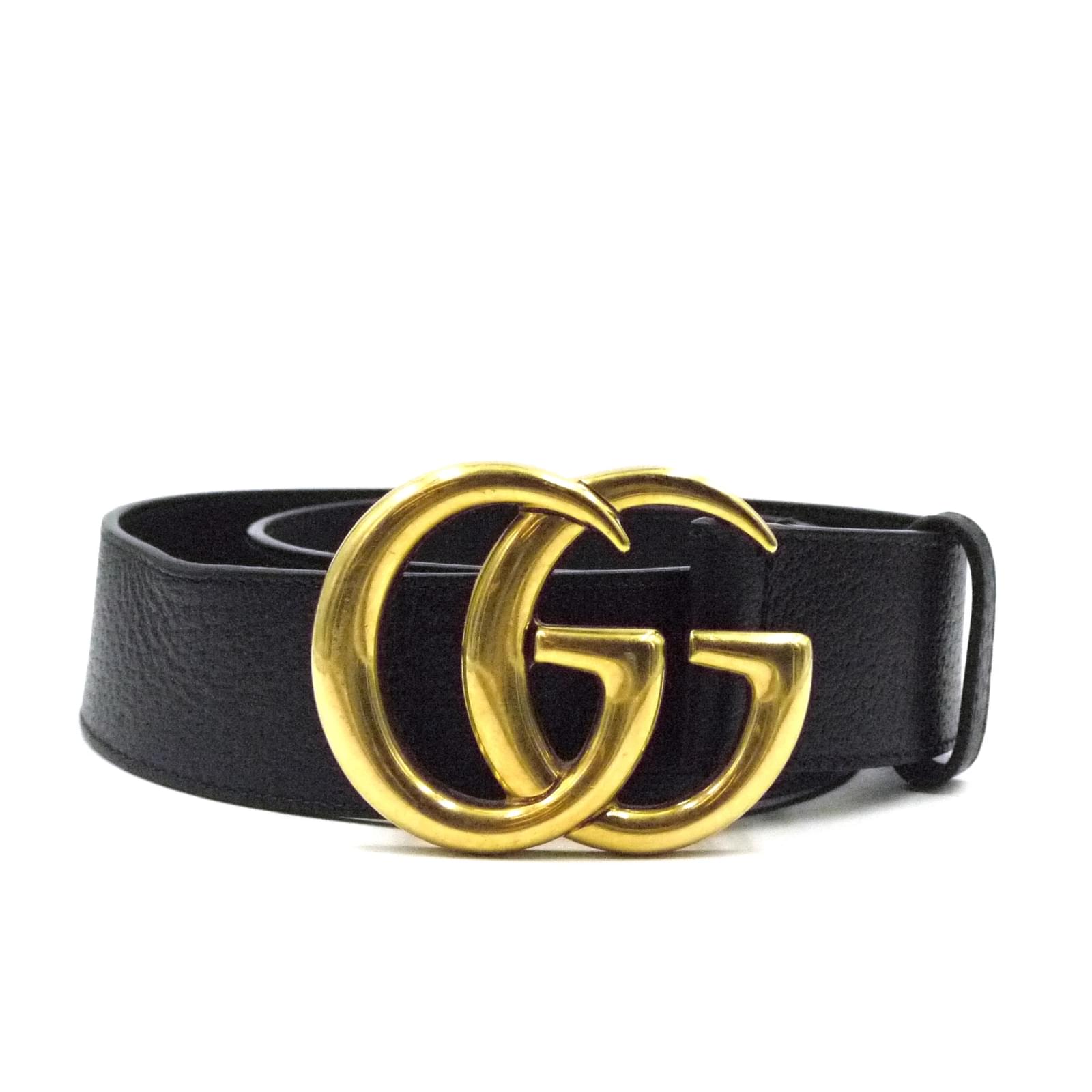 black belt with gold gg buckle
