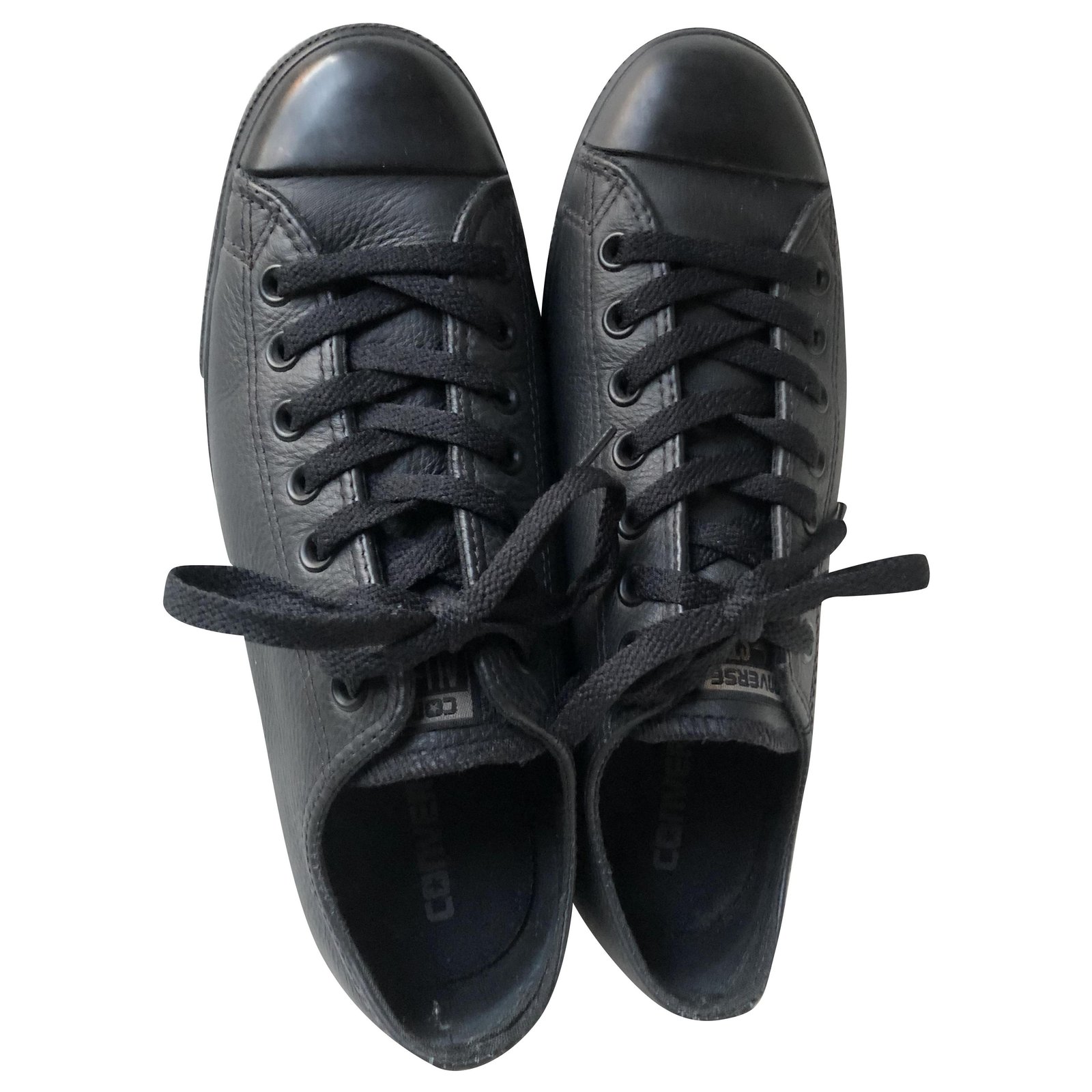 Tenis All Star Preto Sola Preta Couro Cano Baixo Masculino All