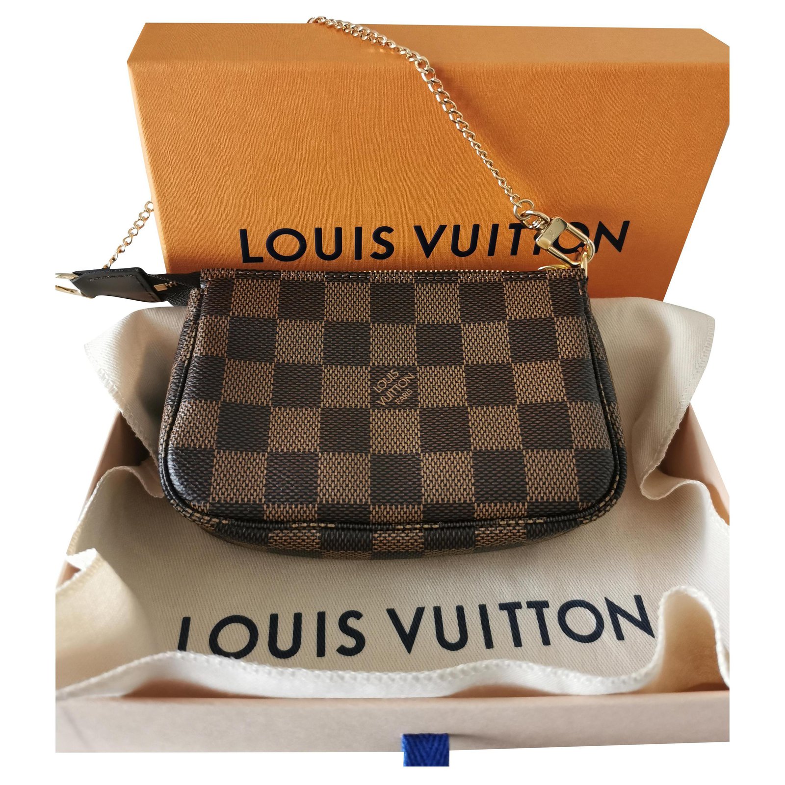 Louis Vuitton Mini Pochette Accessoires Brown Damier Ebene