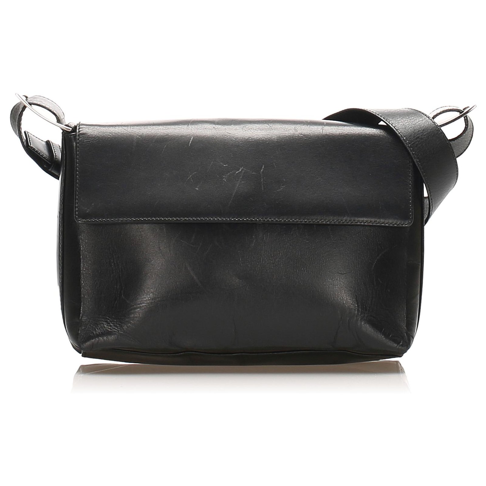 Salvatore Ferragamo Ferragamo Black Leather Shoulder Bag Pony-style  calfskin ref.244931 - Joli Closet