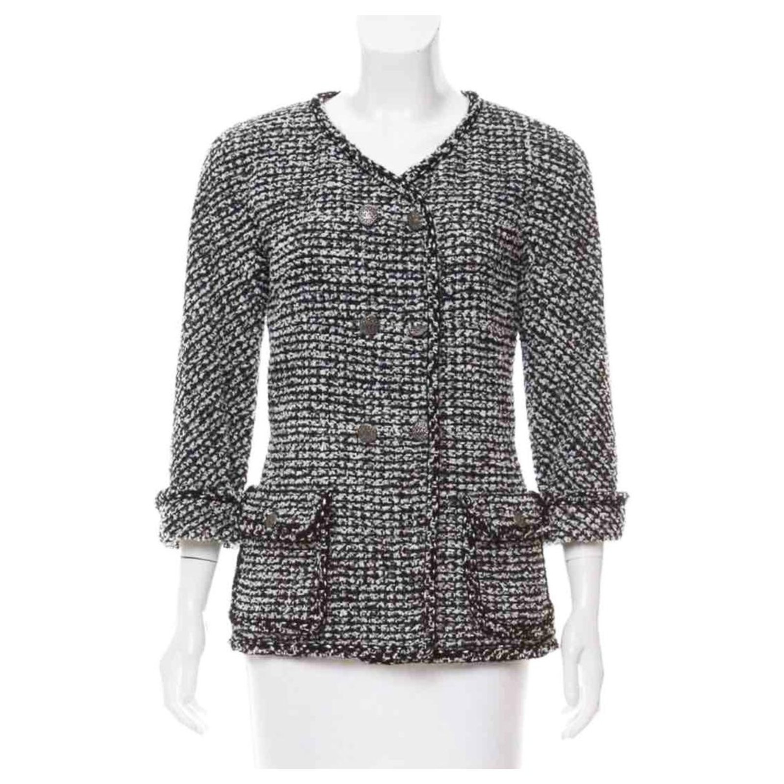 Chanel fringed tweed jacket Multiple colors ref.244985 - Joli Closet