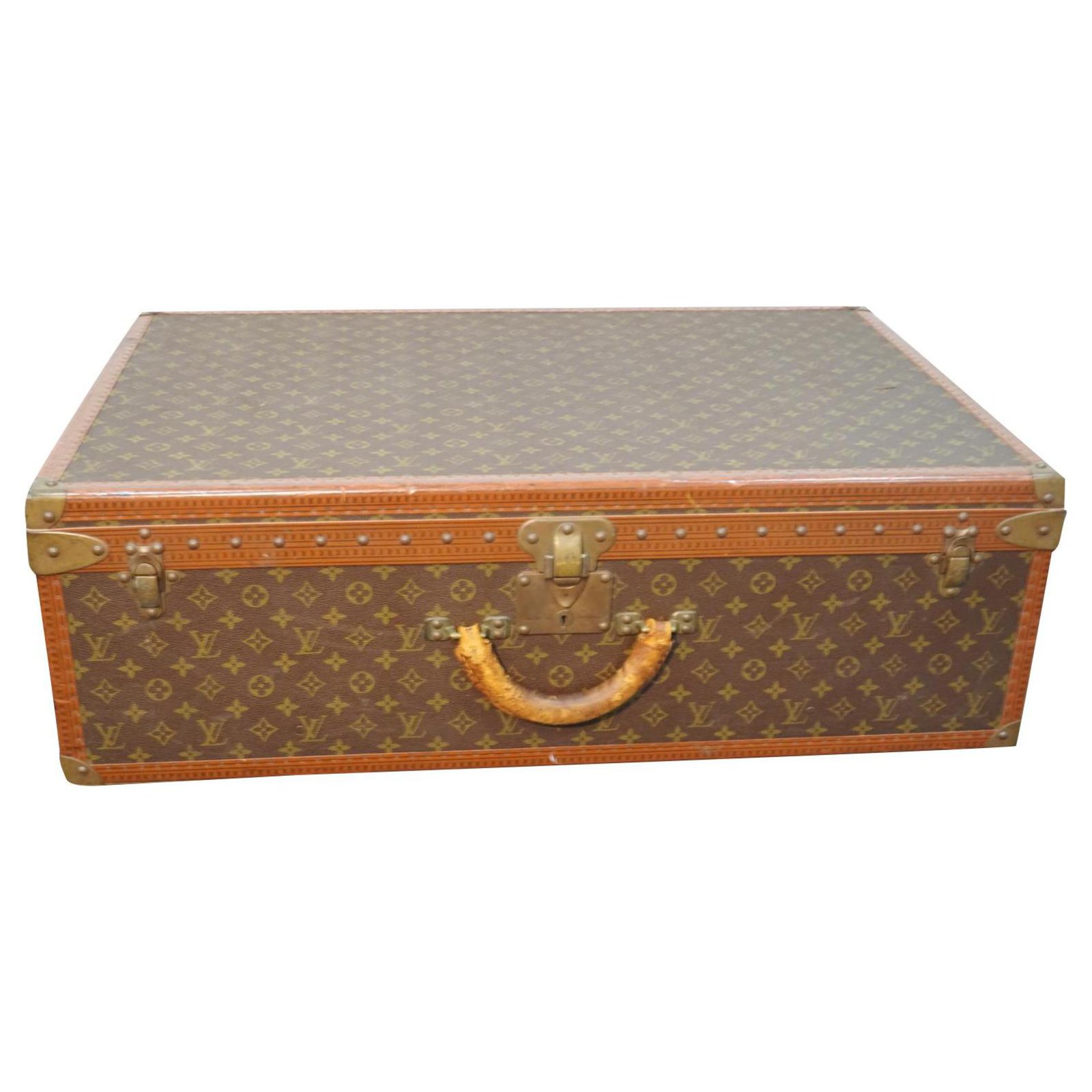Sofia Coppola Louis Vuitton Monogram Alzer 80 Vintage Suitcase Brown  Leather ref.245041 - Joli Closet