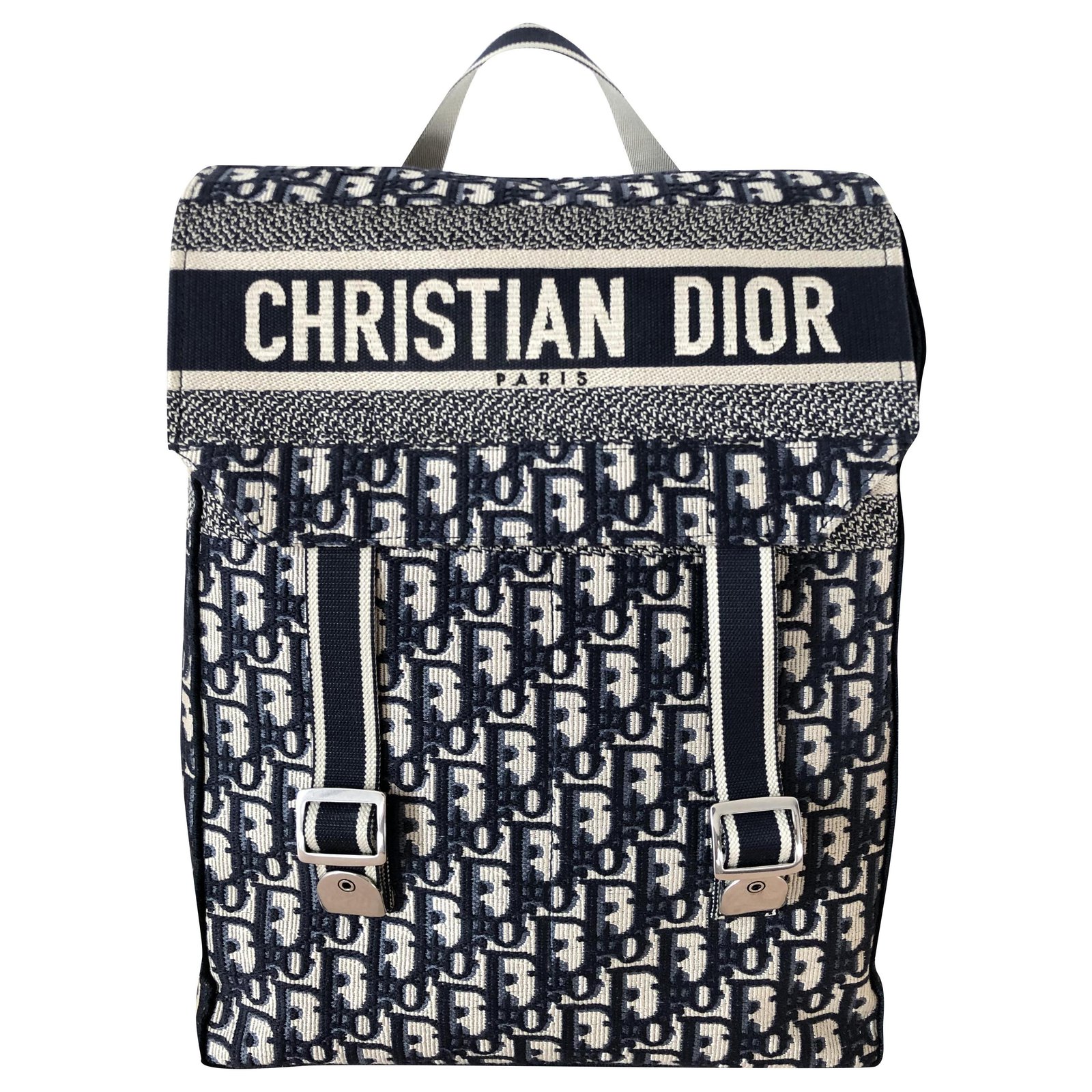 dior embroidered canvas backpack