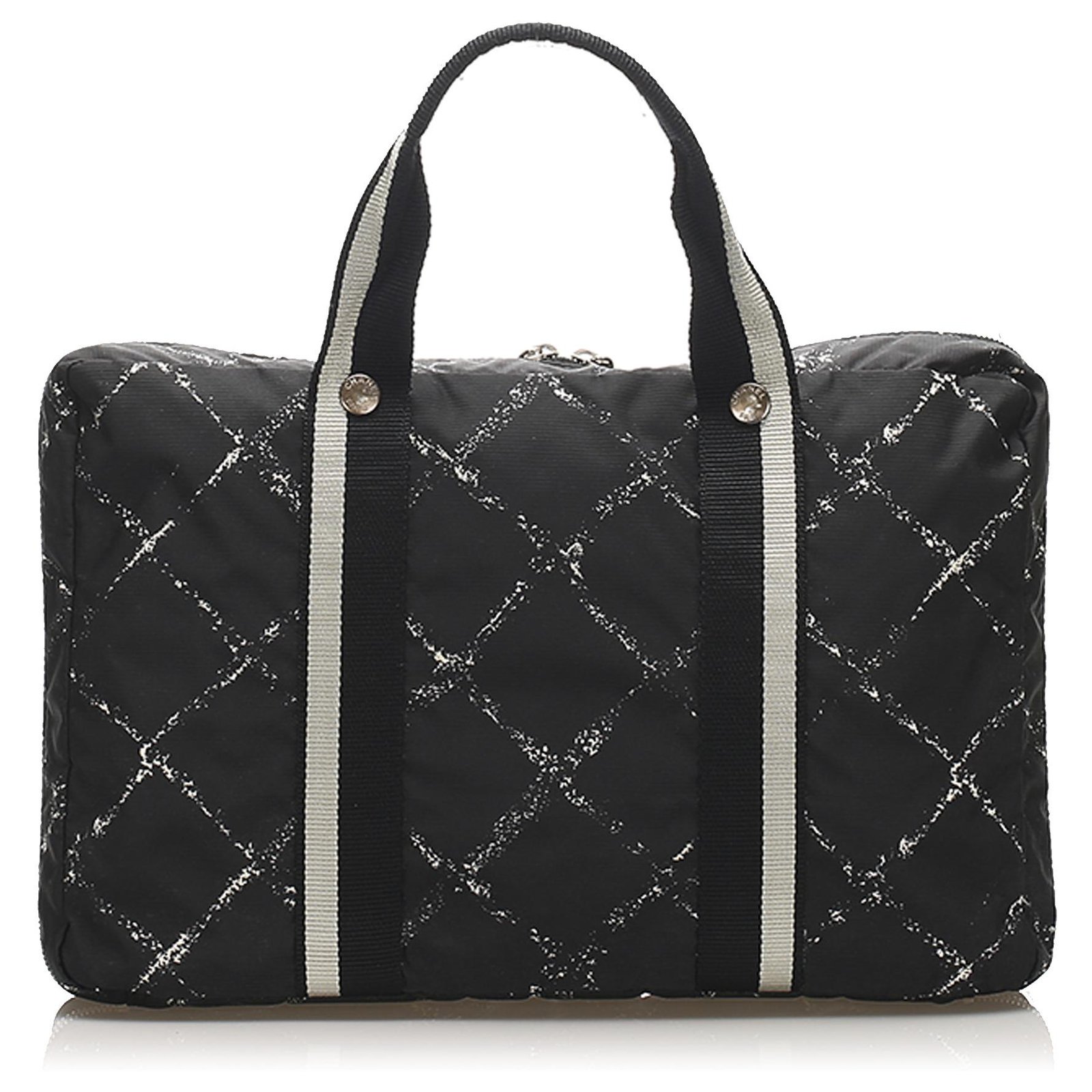 Chanel Black Old Travel Line Nylon Laptop Case White Cloth ref.245233 -  Joli Closet