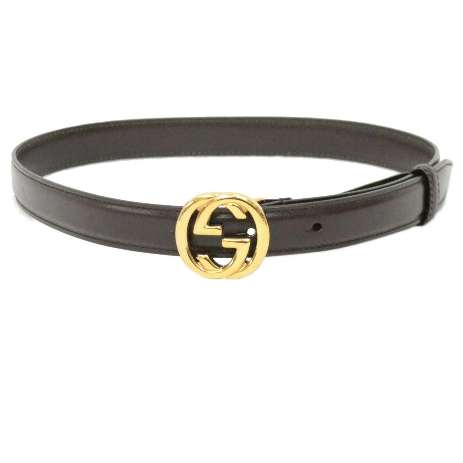 GUCCI Belt Brown Leather ref.245258 Joli Closet