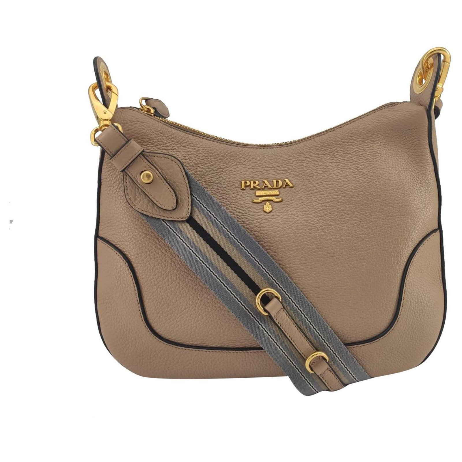 Prada - Authenticated Saffiano Handbag - Leather Camel Plain for Women, Very Good Condition
