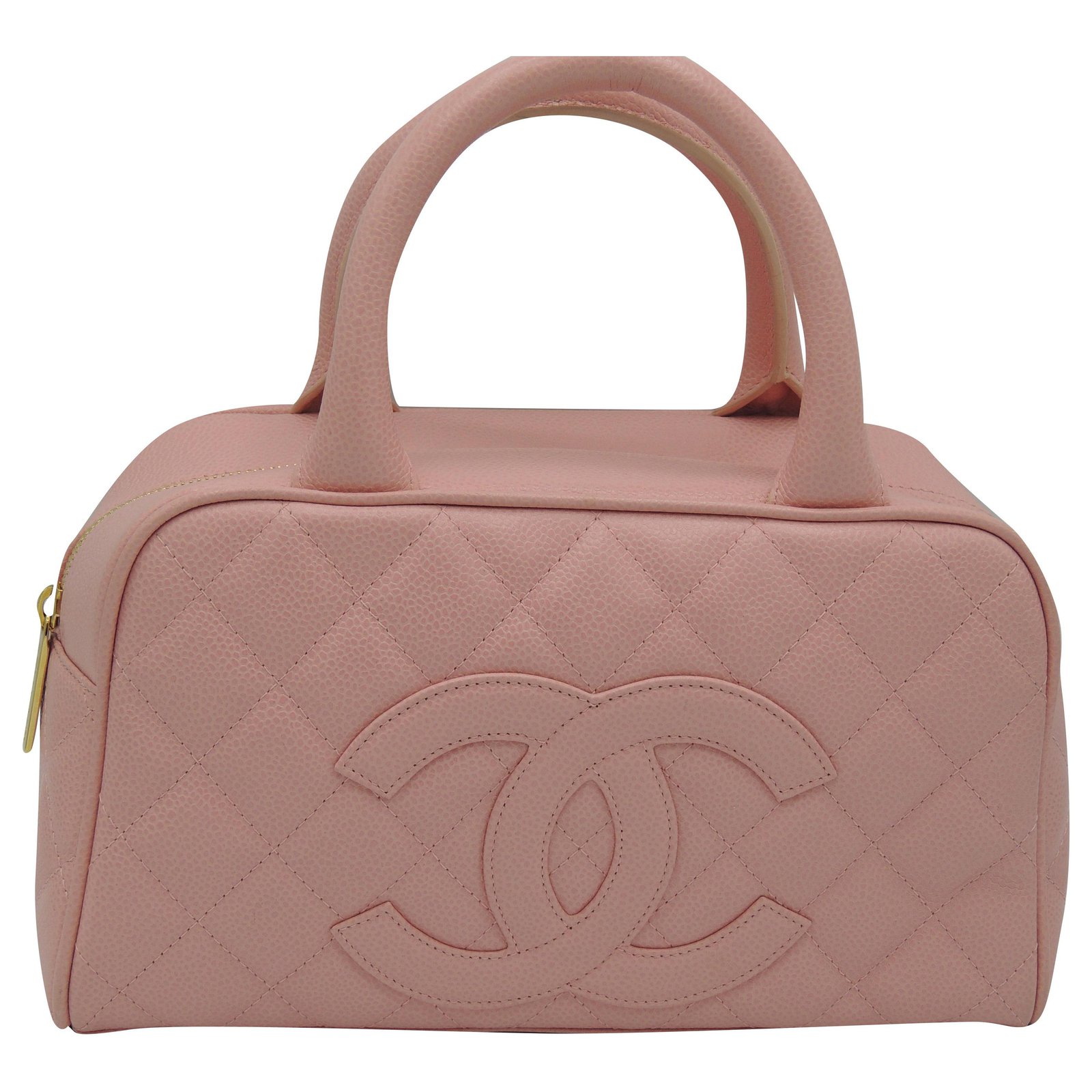 CHANEL BOSTON MINI bowling bag Pink Leather  - Joli Closet