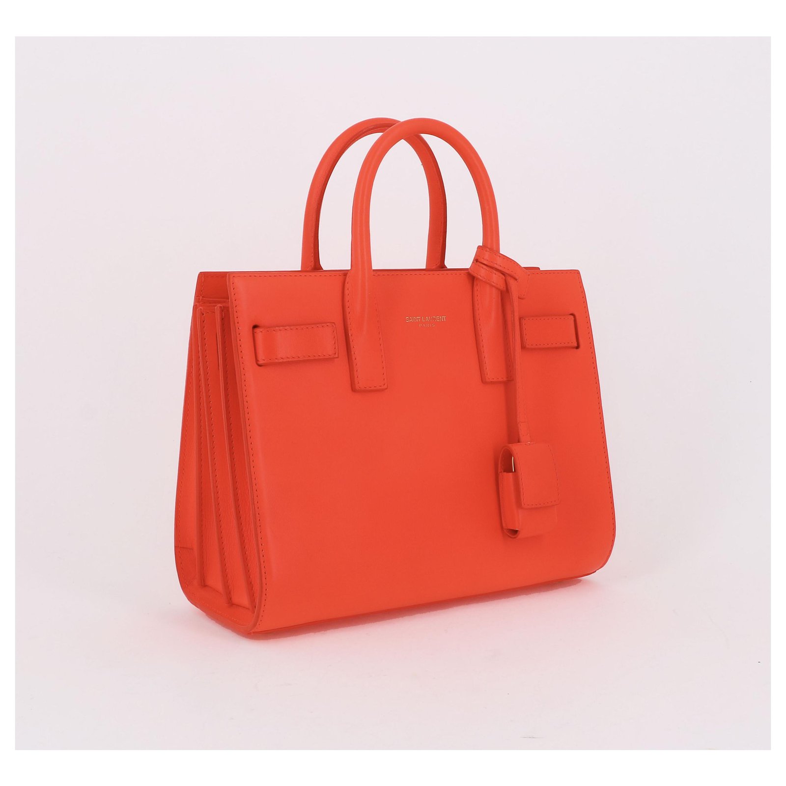 Saint Laurent Sac de Jour nano bag in fluorescent orange leather  ref.1011899 - Joli Closet