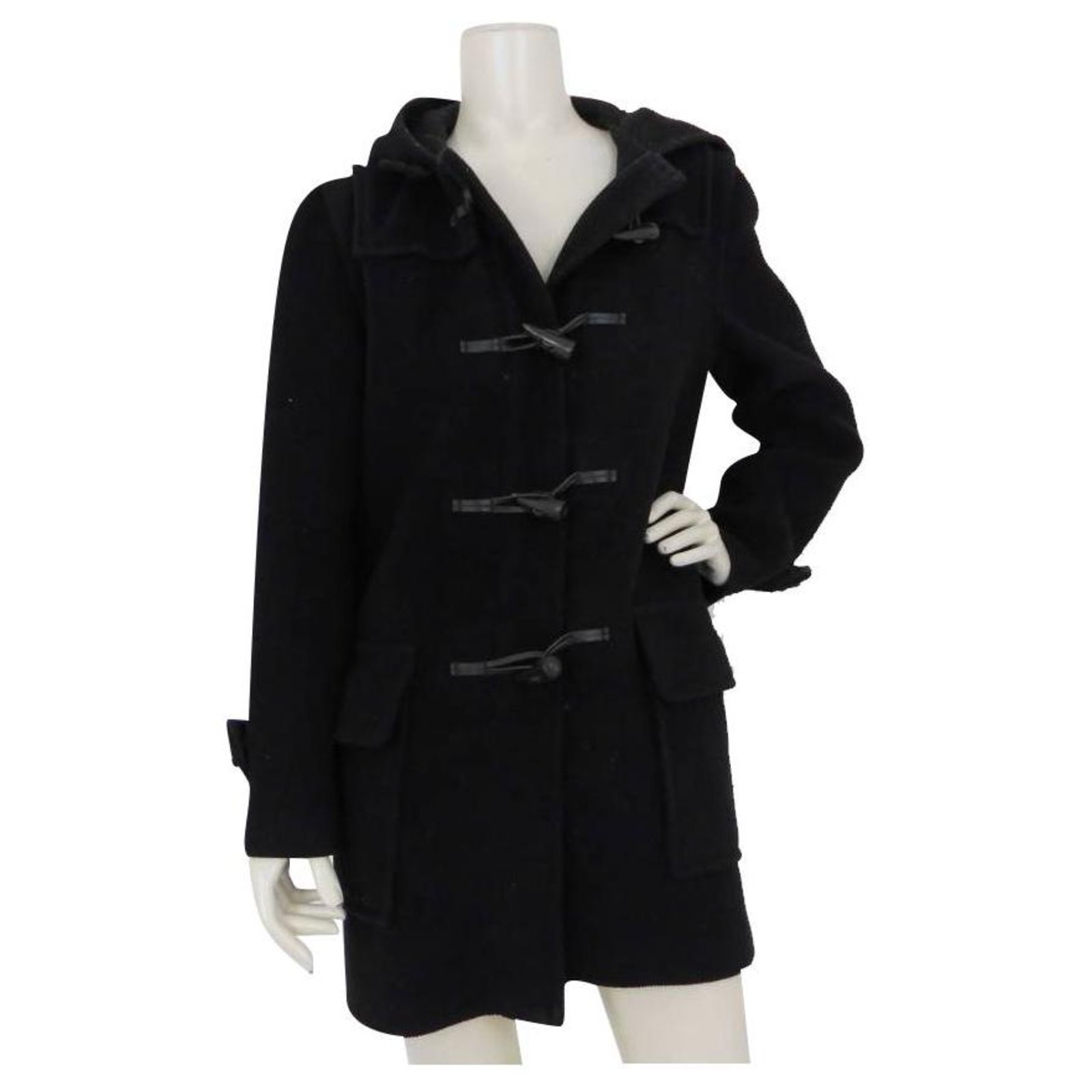 Burberry Hooded duffle coat Black Wool ref.246705 - Joli Closet