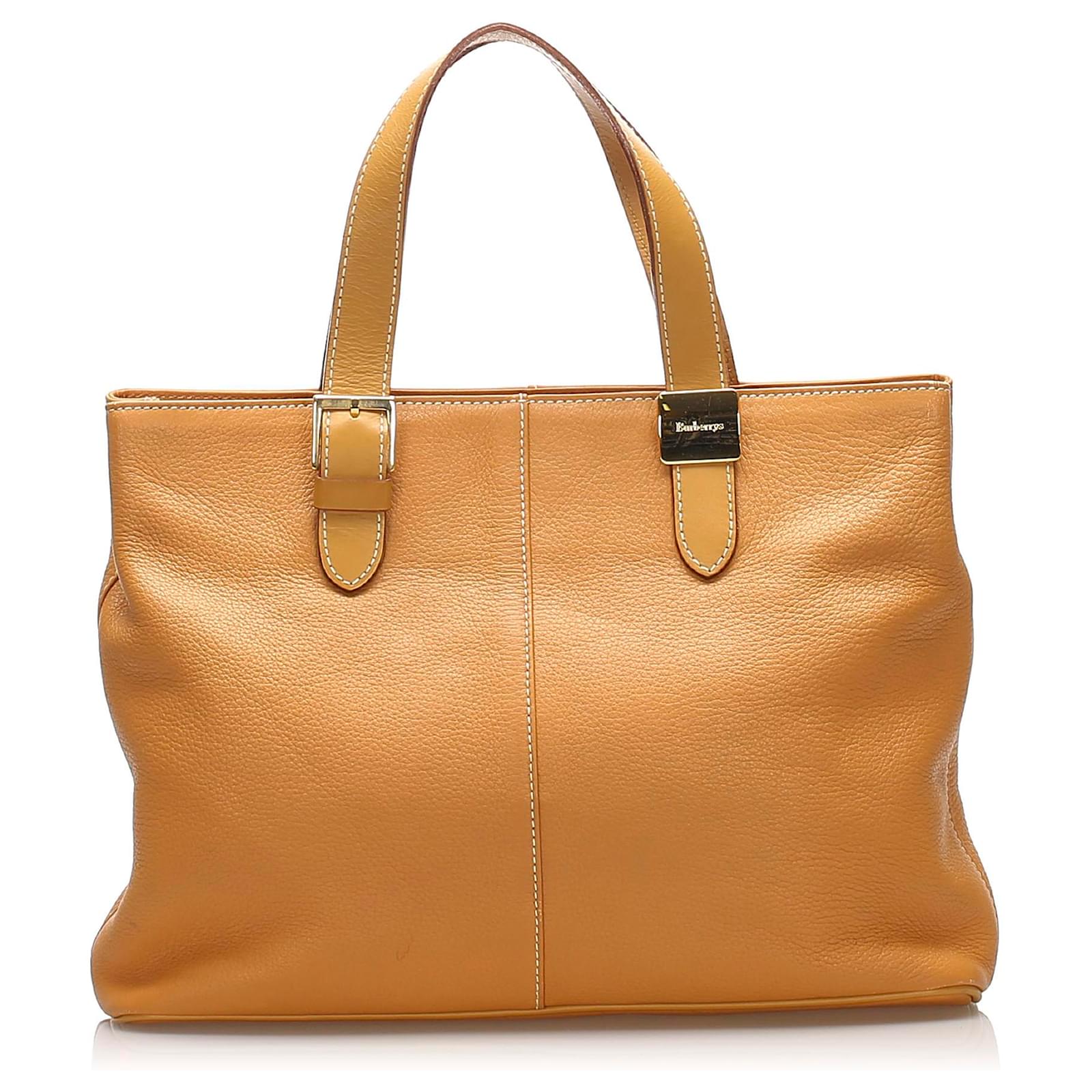 Burberry Brown Leather Tote Bag Ponystyle calfskin ref.246867 Joli