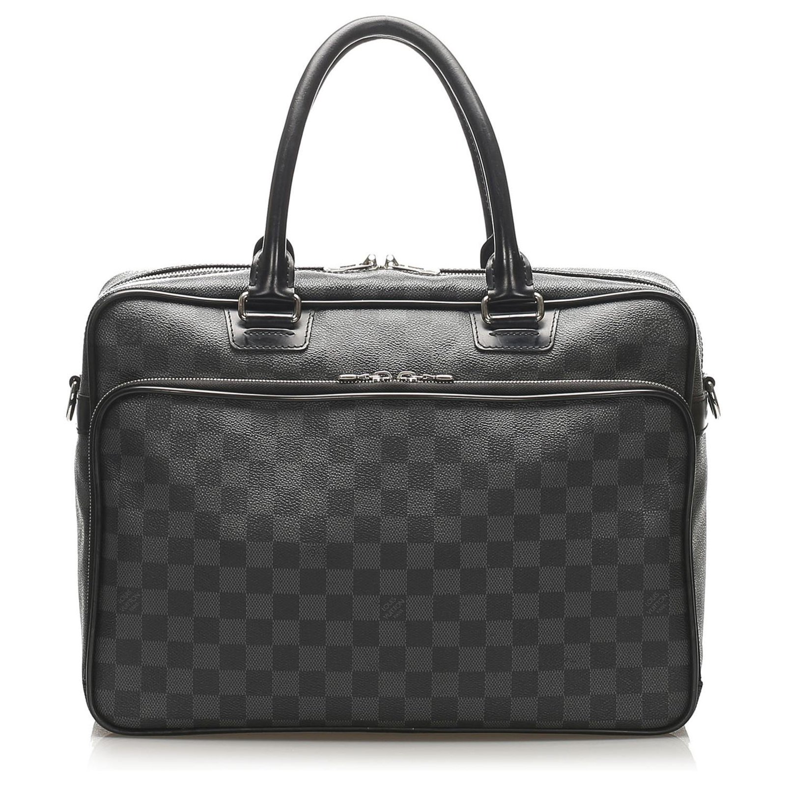 Louis Vuitton Black Damier Graphite Icare Laptop Bag Grey Leather Cloth ...