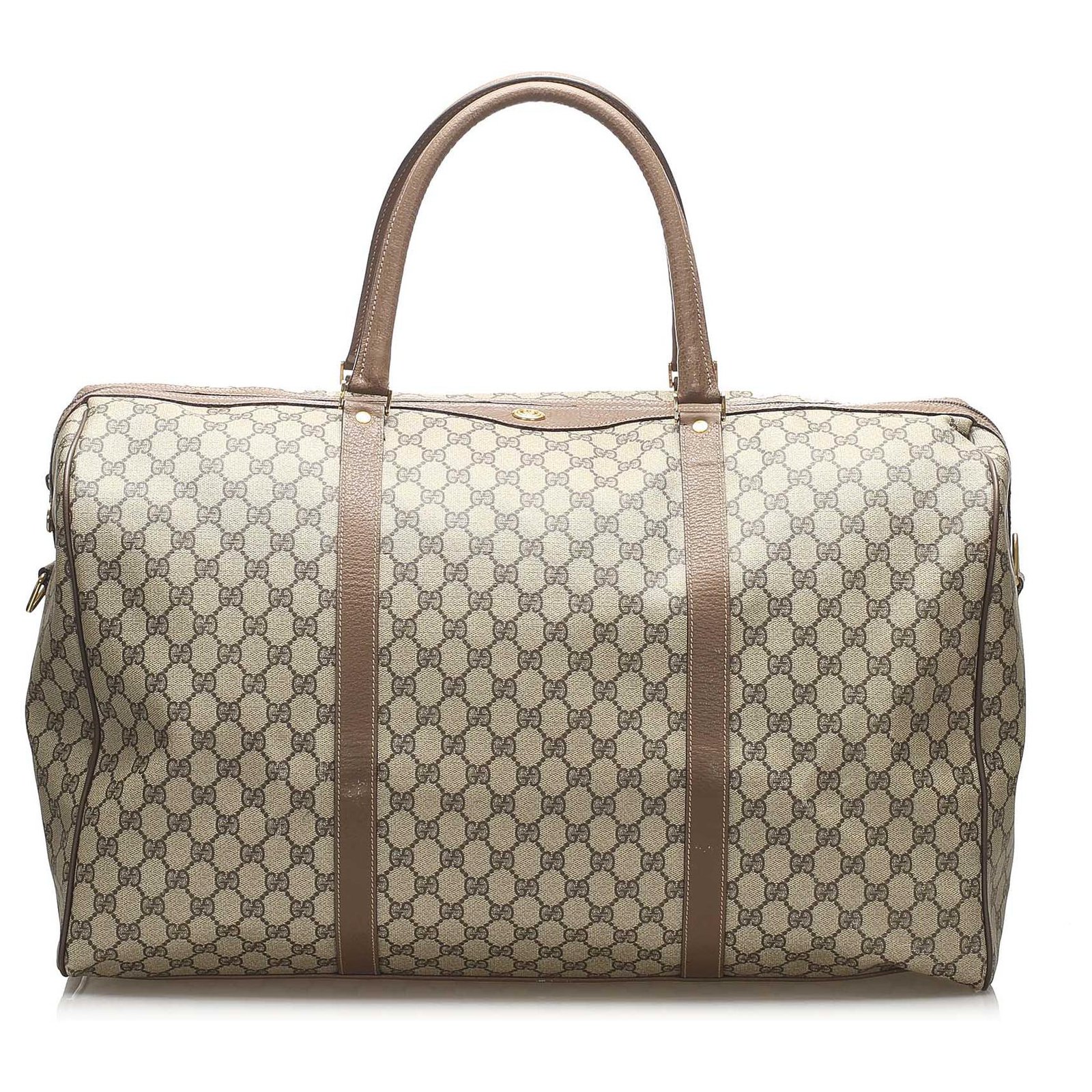Gucci Gucci Brown GG Canvas Travel Bag 