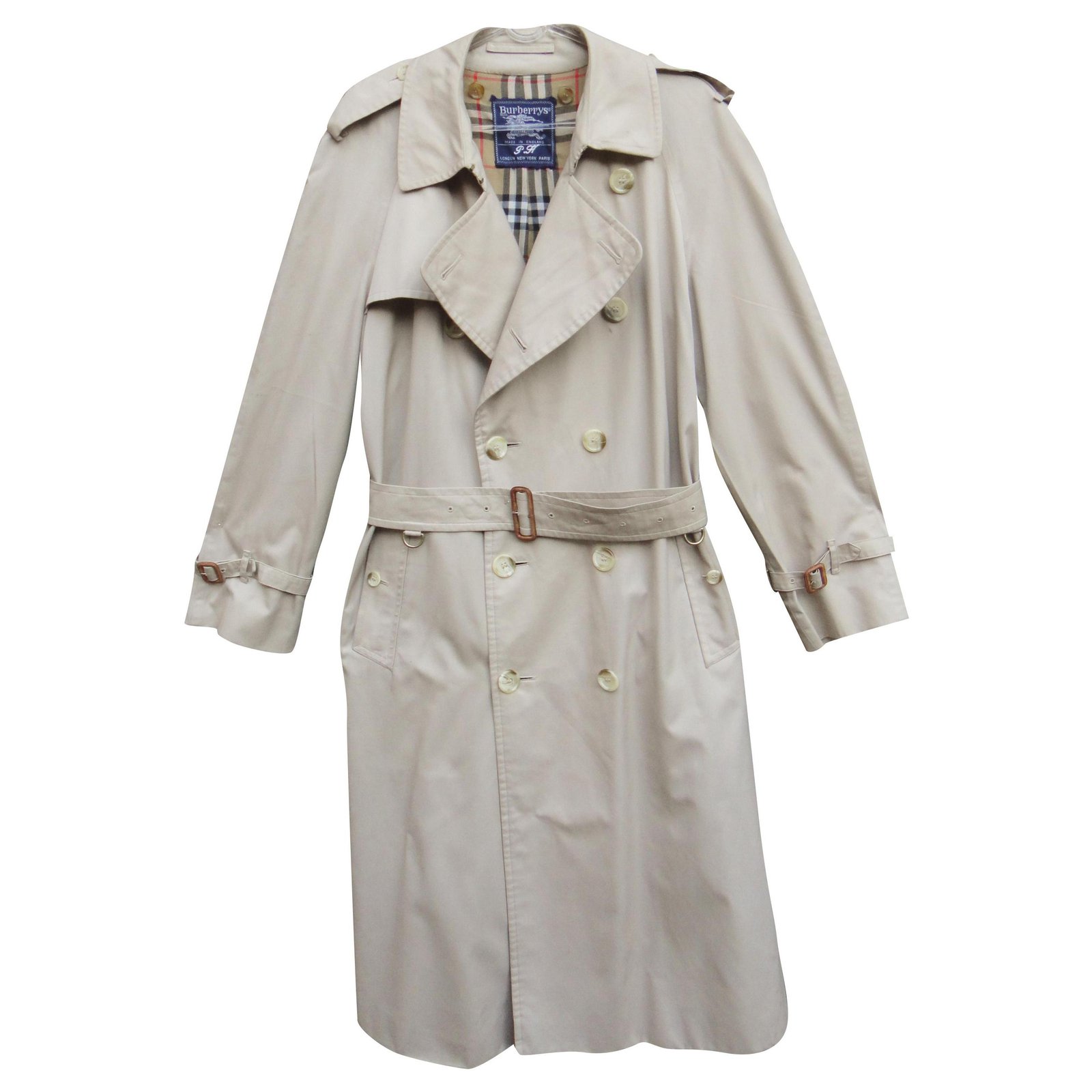 wolf publiek Scepticisme men's Burberry vintage t trench coat 50 with removable wool lining Beige  Cotton Polyester ref.247702 - Joli Closet