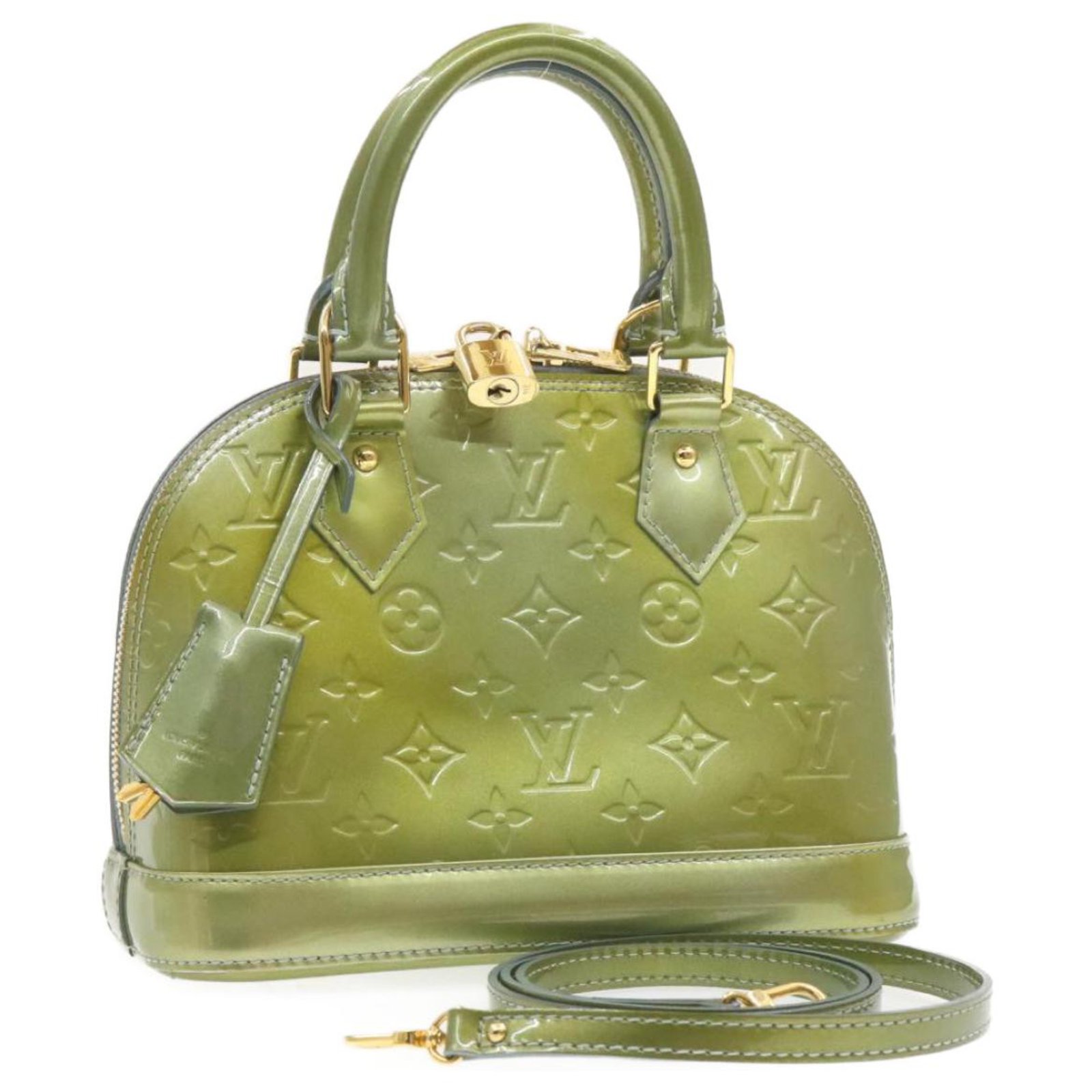 Louis Vuitton Alma BB Green Patent leather ref.247838 - Joli Closet