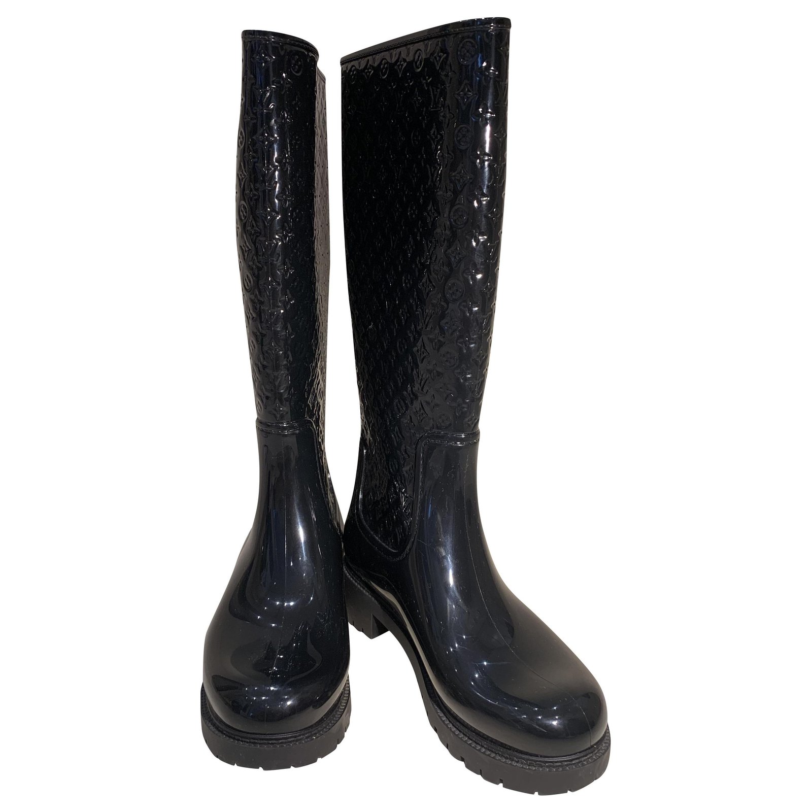 Drops wellington boots Louis Vuitton Black size 38 EU in Rubber - 33412064