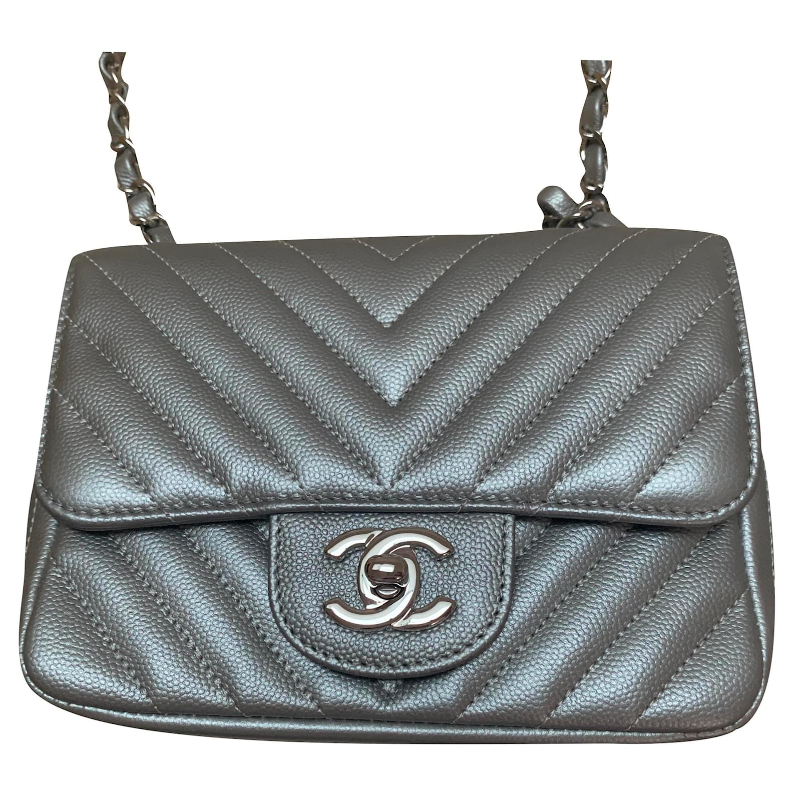 Chanel mini square chevron caviar Clearance