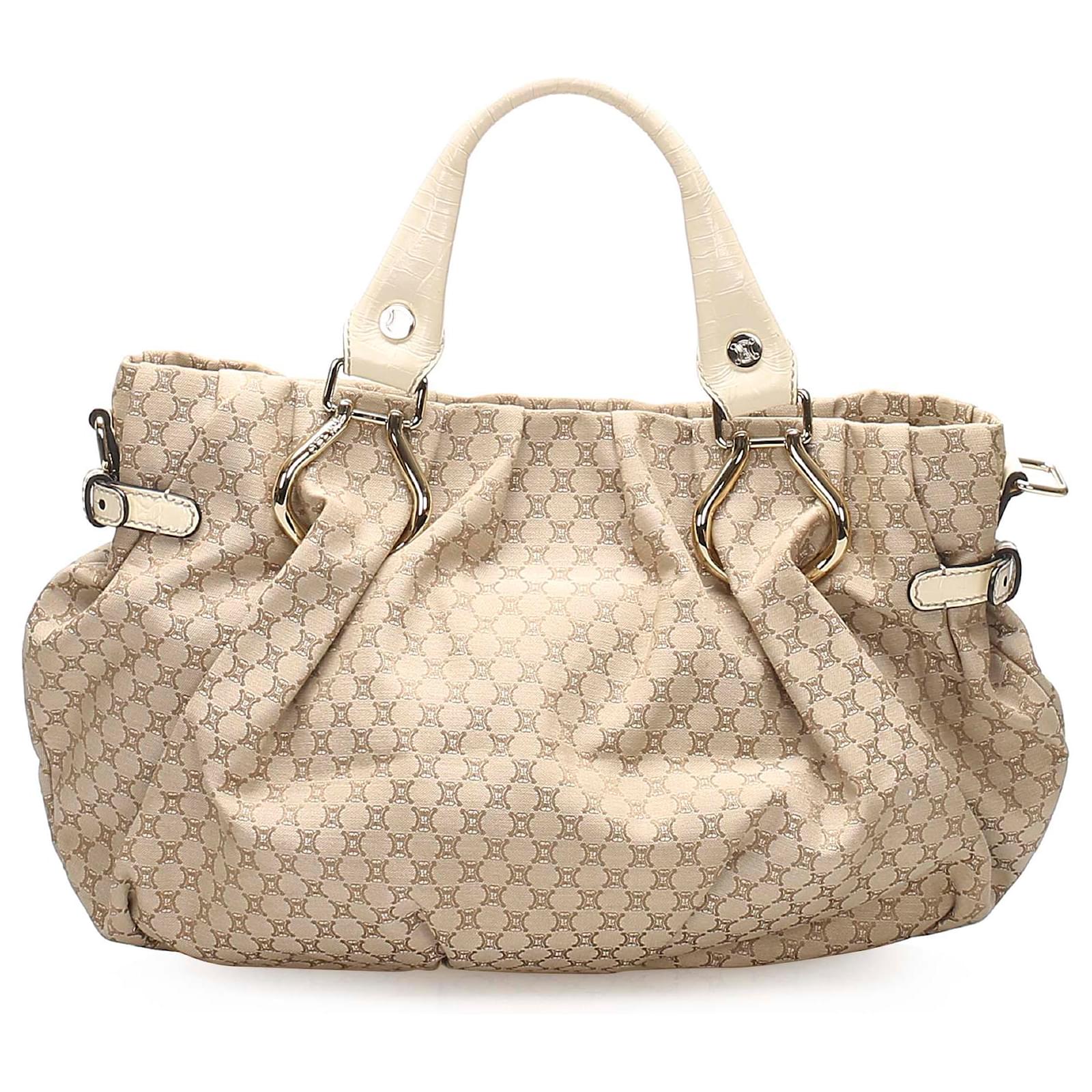 celine white canvas bolsa