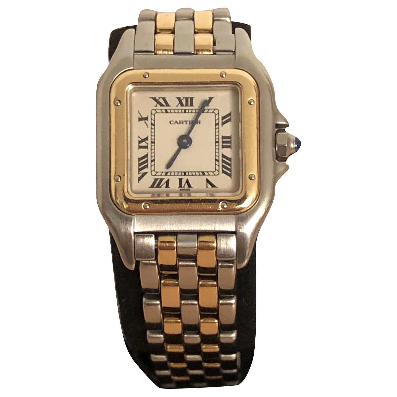 cartier gold and steel watch