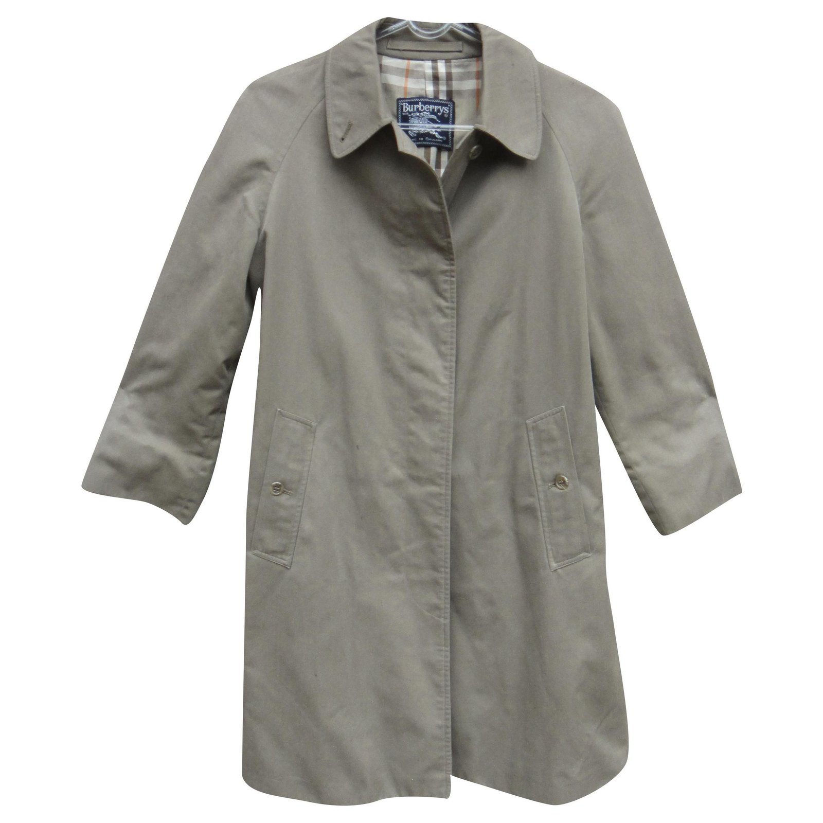 Burberry woman raincoat vintage t 34 Khaki Cotton Polyester ref.249381 ...