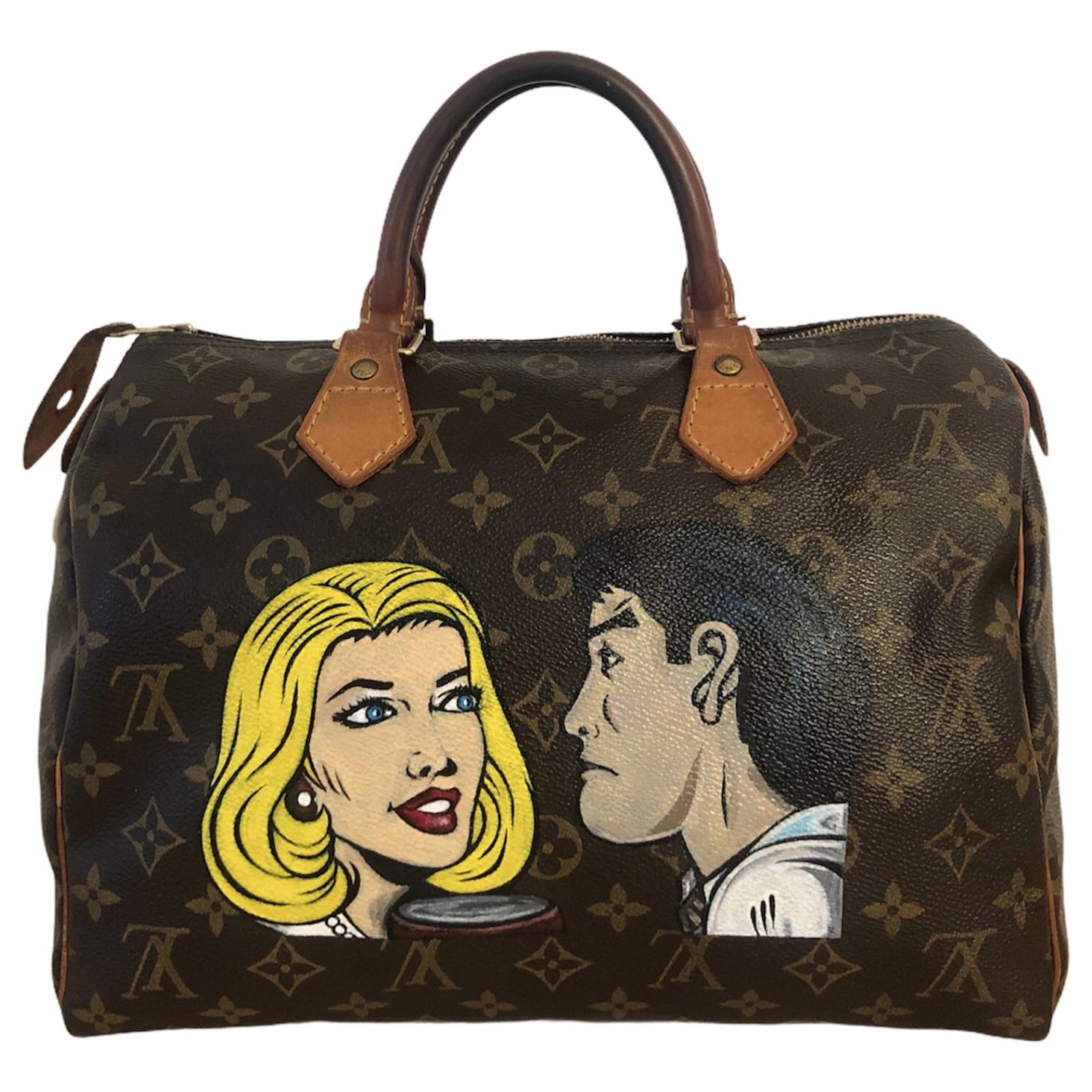 Louis Vuitton Speedy Pop Art bag Light brown Cloth ref.249382 - Joli Closet