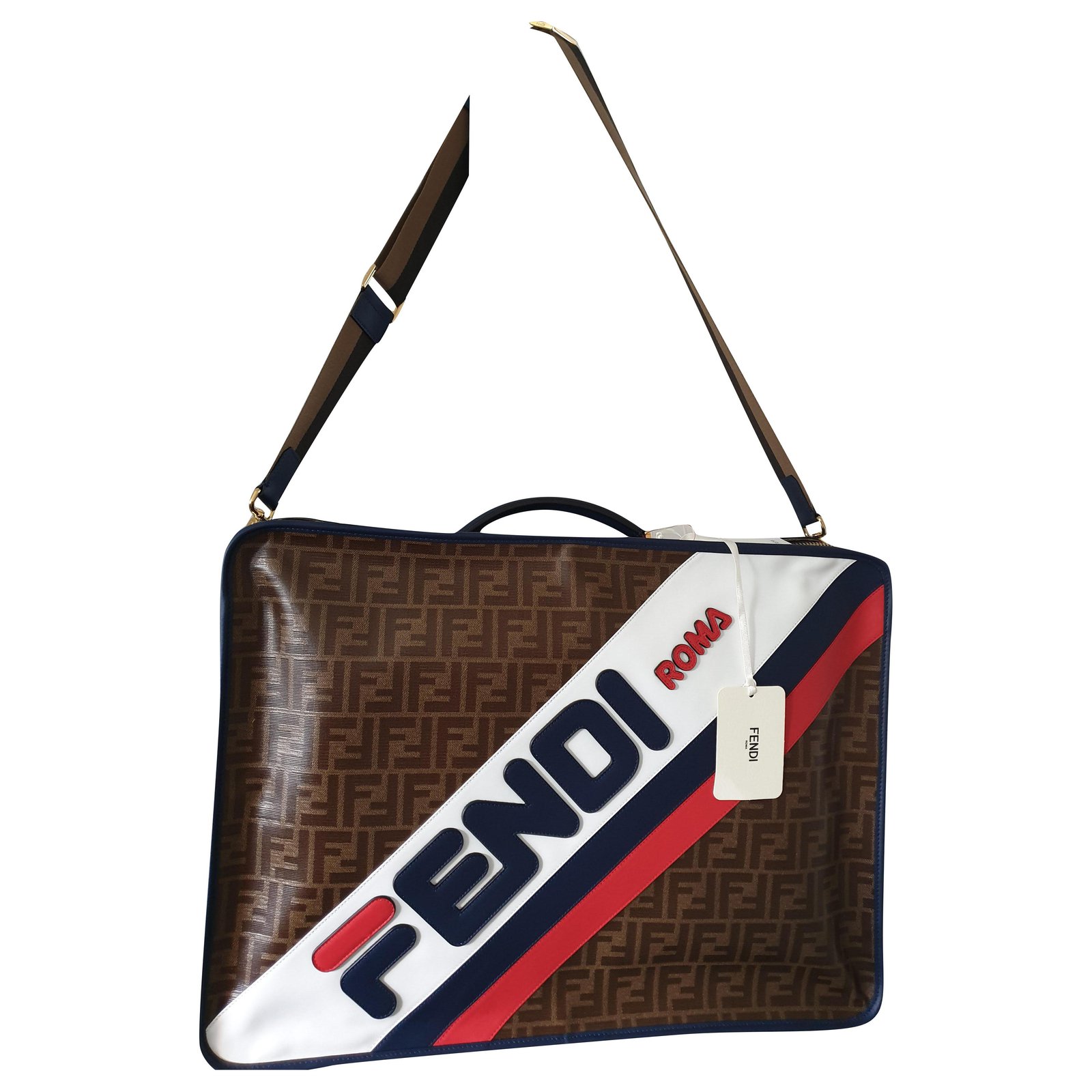 FENDI MANIA logo printed travel bag - Coated - with tags Multiple ref.249385 - Joli Closet