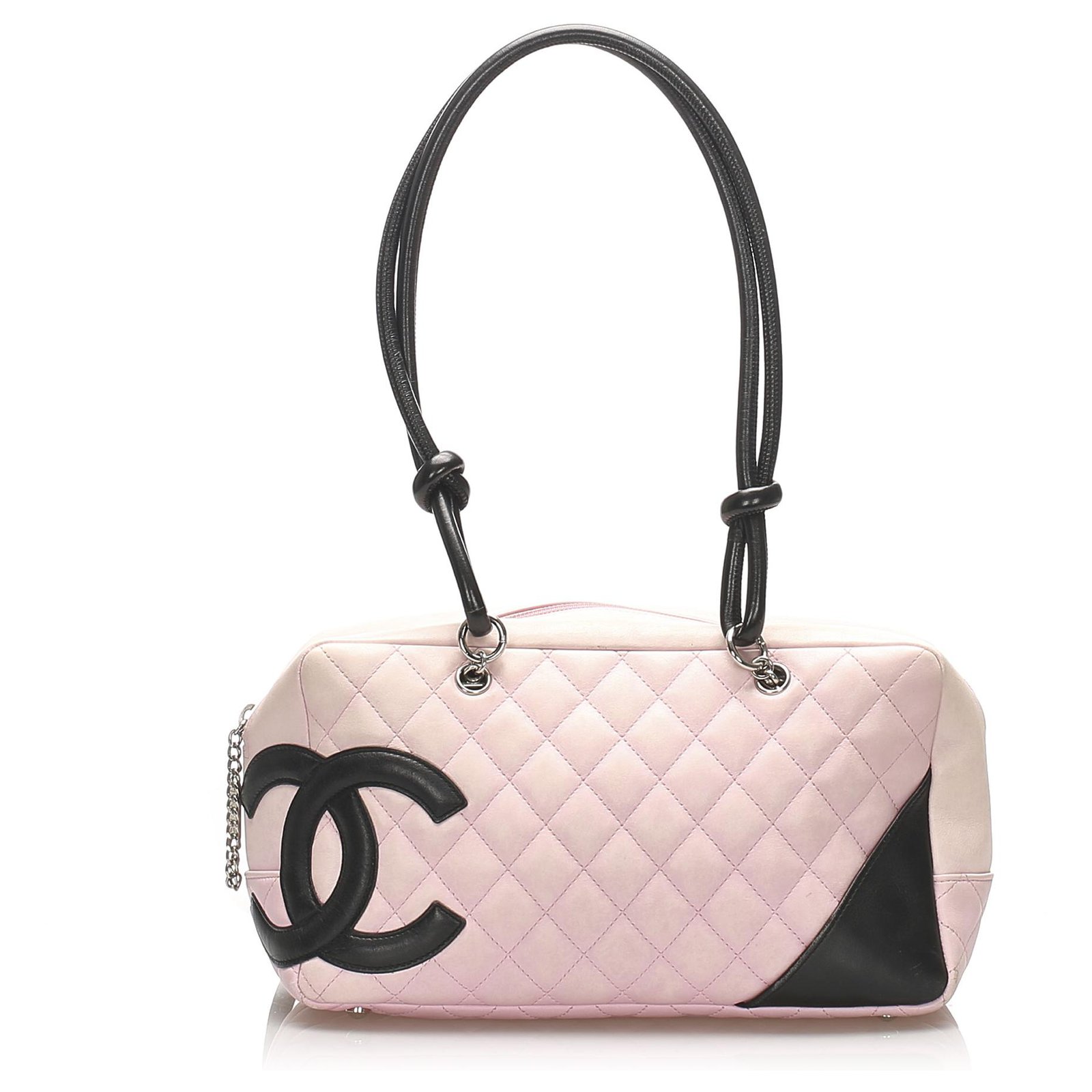 Chanel Pink/Black Quilted Leather Cambon Ligne Bag Chanel
