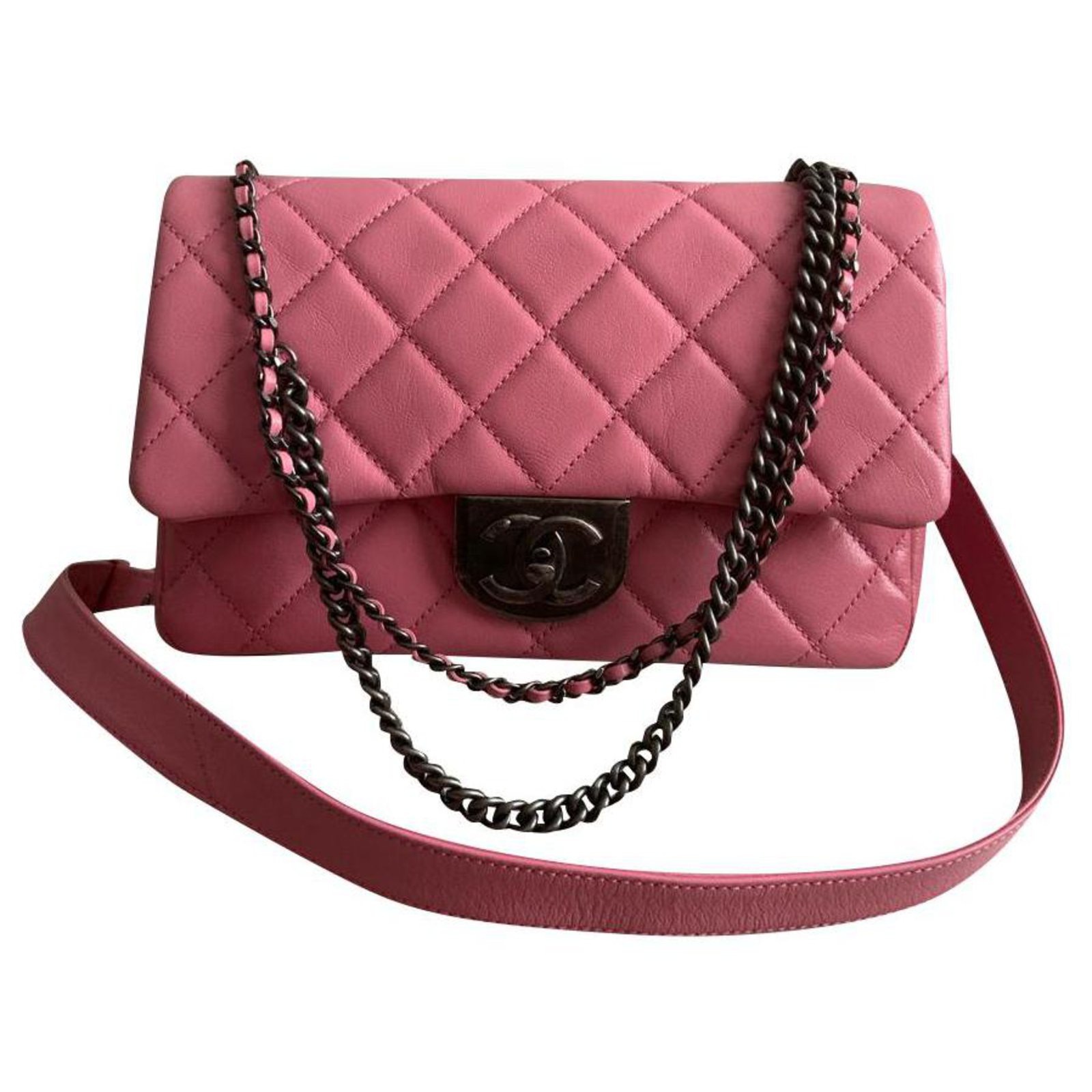 Chanel 3-in-1 Timeless flap bag Pink Leather  - Joli Closet