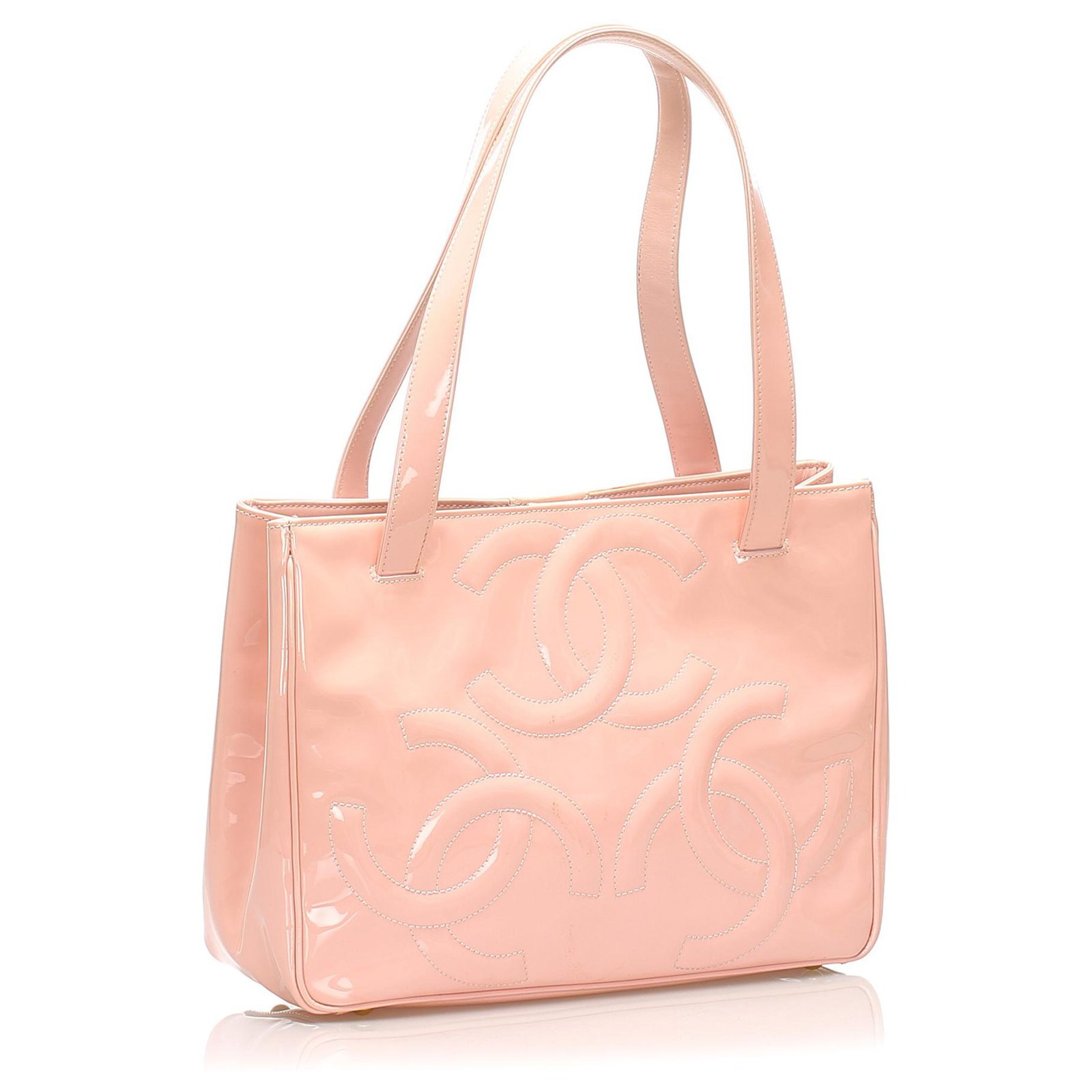 Chanel Pink Triple Coco Patent Leather Tote Bag ref.246283 - Joli