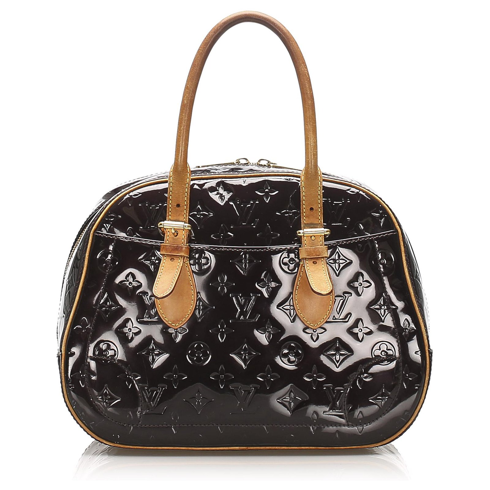 Louis Vuitton Black Vernis Summit Drive Brown Light brown Leather Patent  leather ref.330871 - Joli Closet