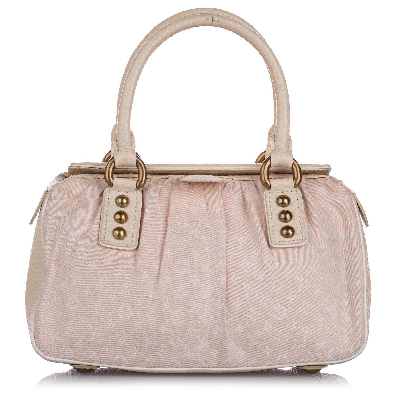 Louis Vuitton Pink Monogram Mini Lin Trapeze PM White Leather Cloth  Pony-style calfskin Cloth ref.619378 - Joli Closet