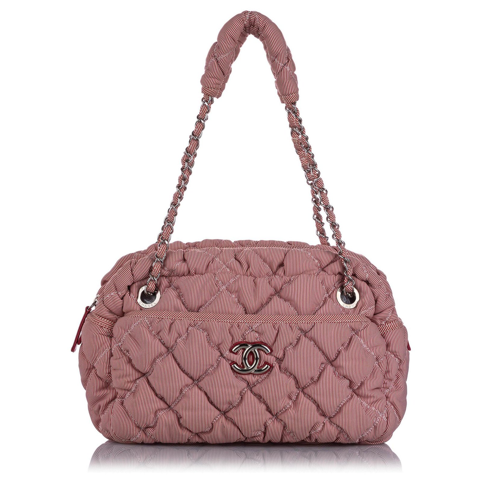 Chanel Pink Classic Bubble Nylon Shoulder Bag Cloth ref.251111