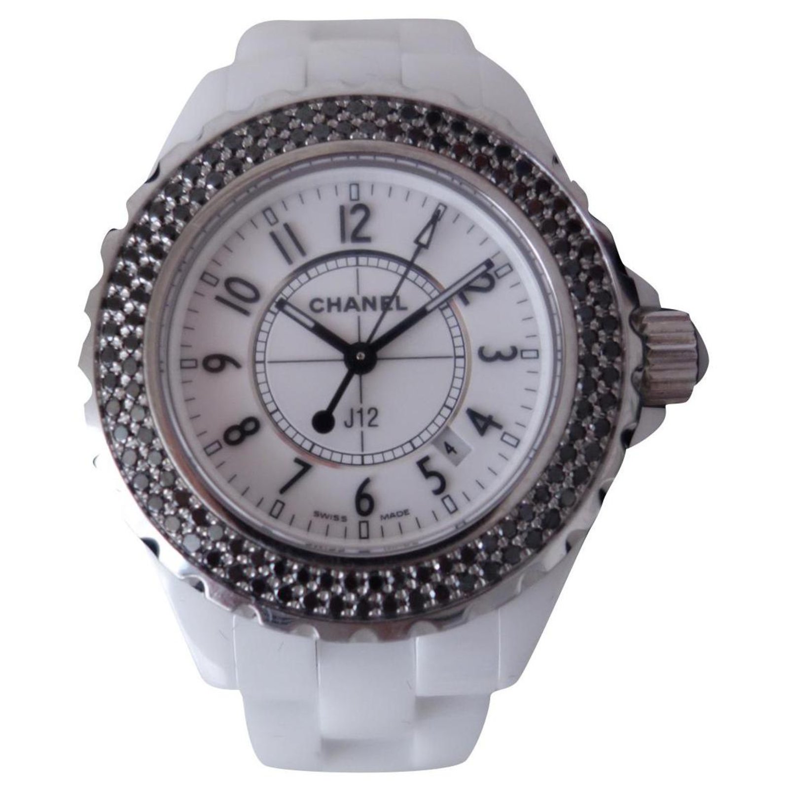 Chanel J12 Xs Quartz Watch Ceramic And Stainless Steel With Diamond Flange  19