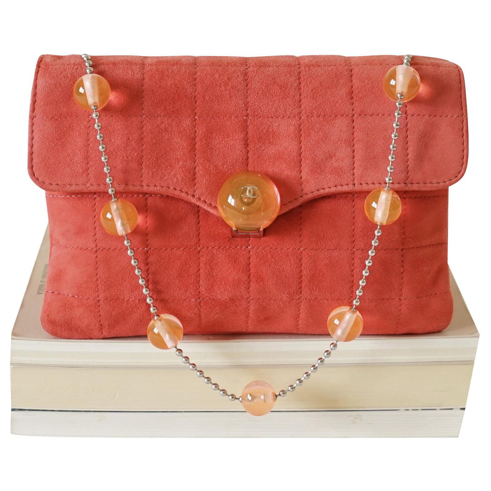 Chanel Handbags Coral Suede ref.252611 - Joli Closet