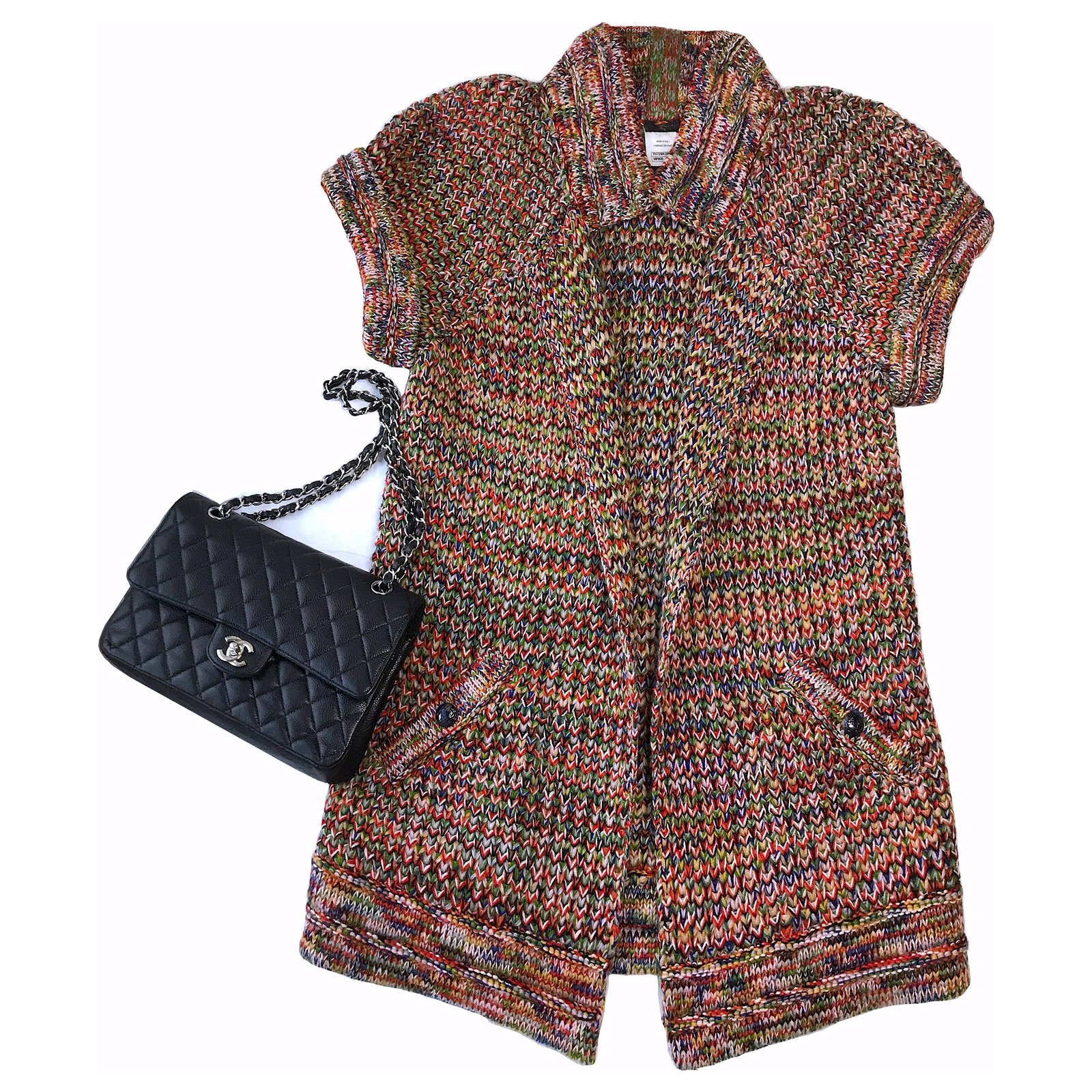 Chanel Runway Wool Tweed Knit Jacket / Coat / Cardigan Multiple