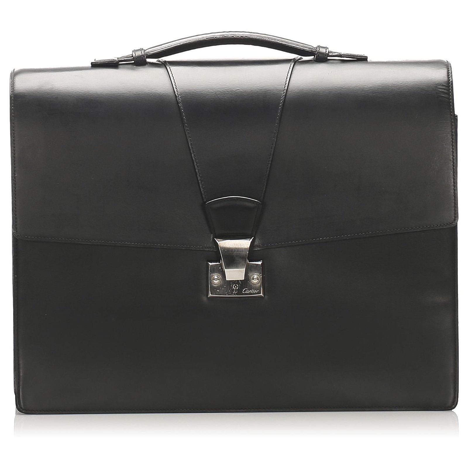 Cartier Cartier Black Leather Briefcase 