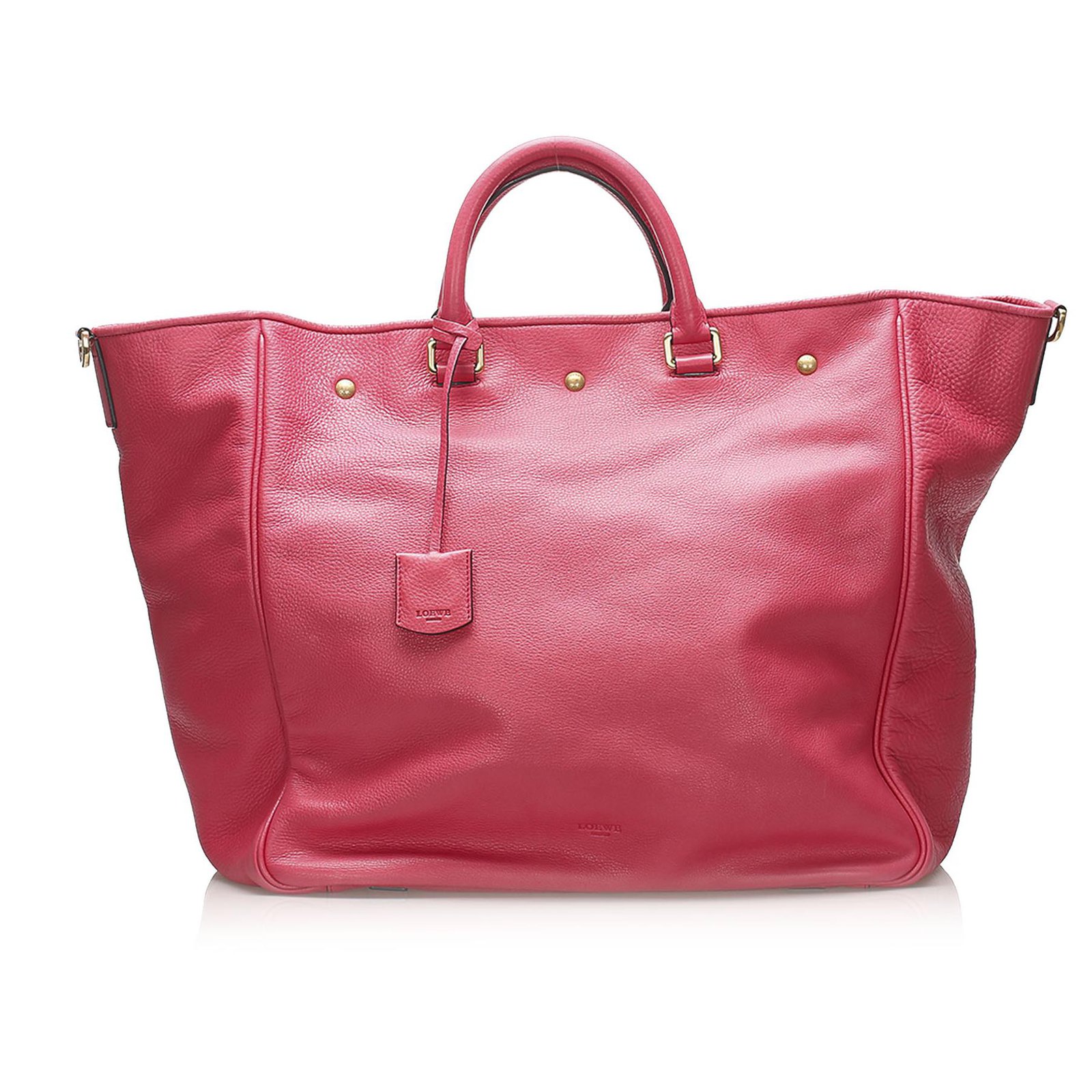 Loewe Pink Leather Tote Bag Pony-style calfskin ref.252967 - Joli Closet