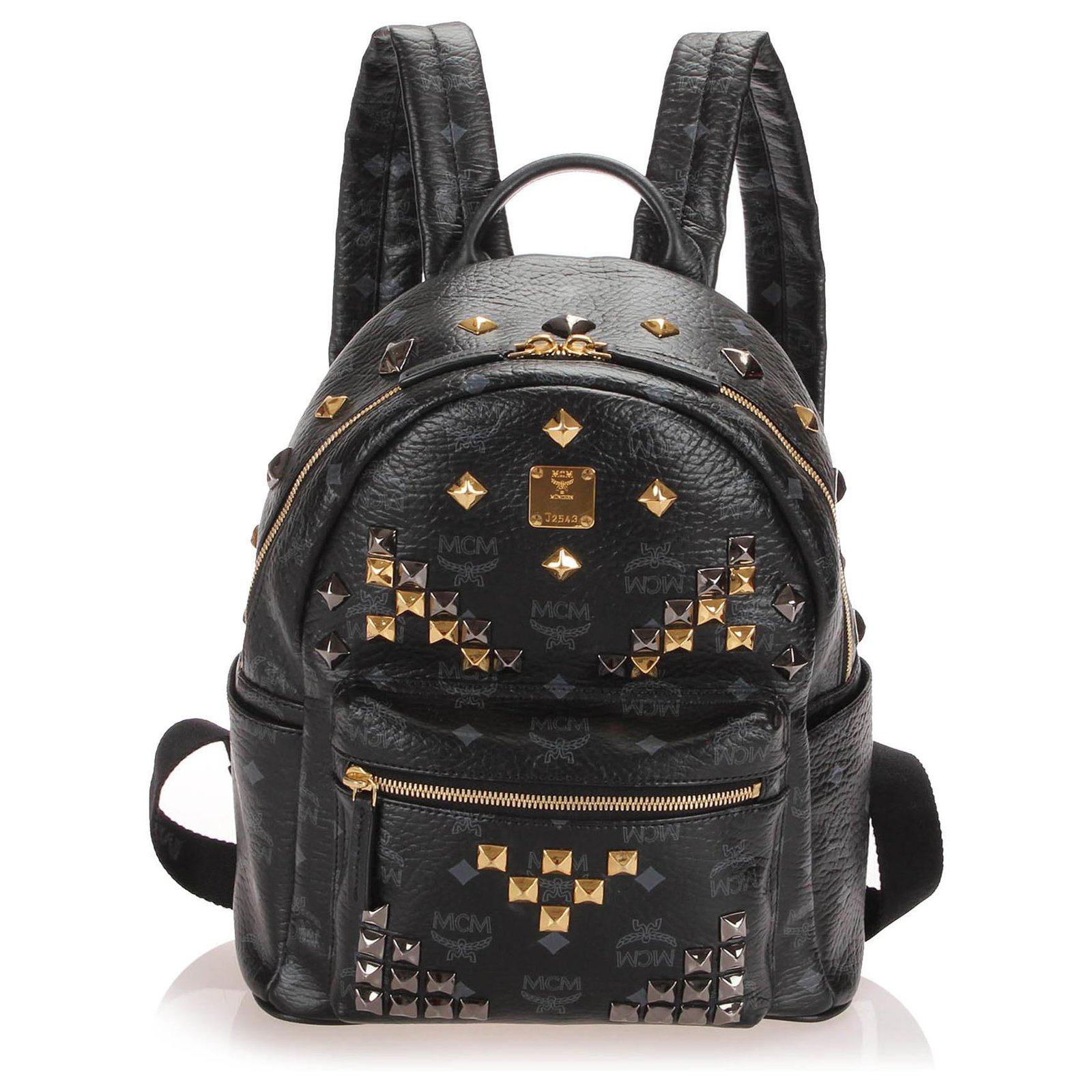 Mcm Women's Stark Backpack in Cubic Jacquard Nylon - Black - Backpacks