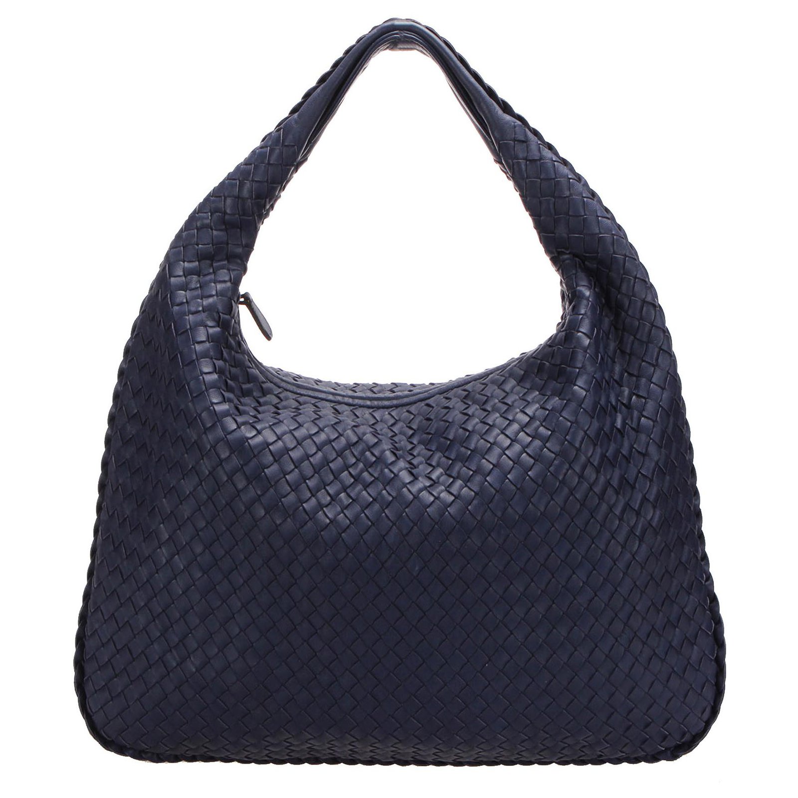 Bottega Veneta Blue Intrecciato Leather Nodini Crossbody Bag
