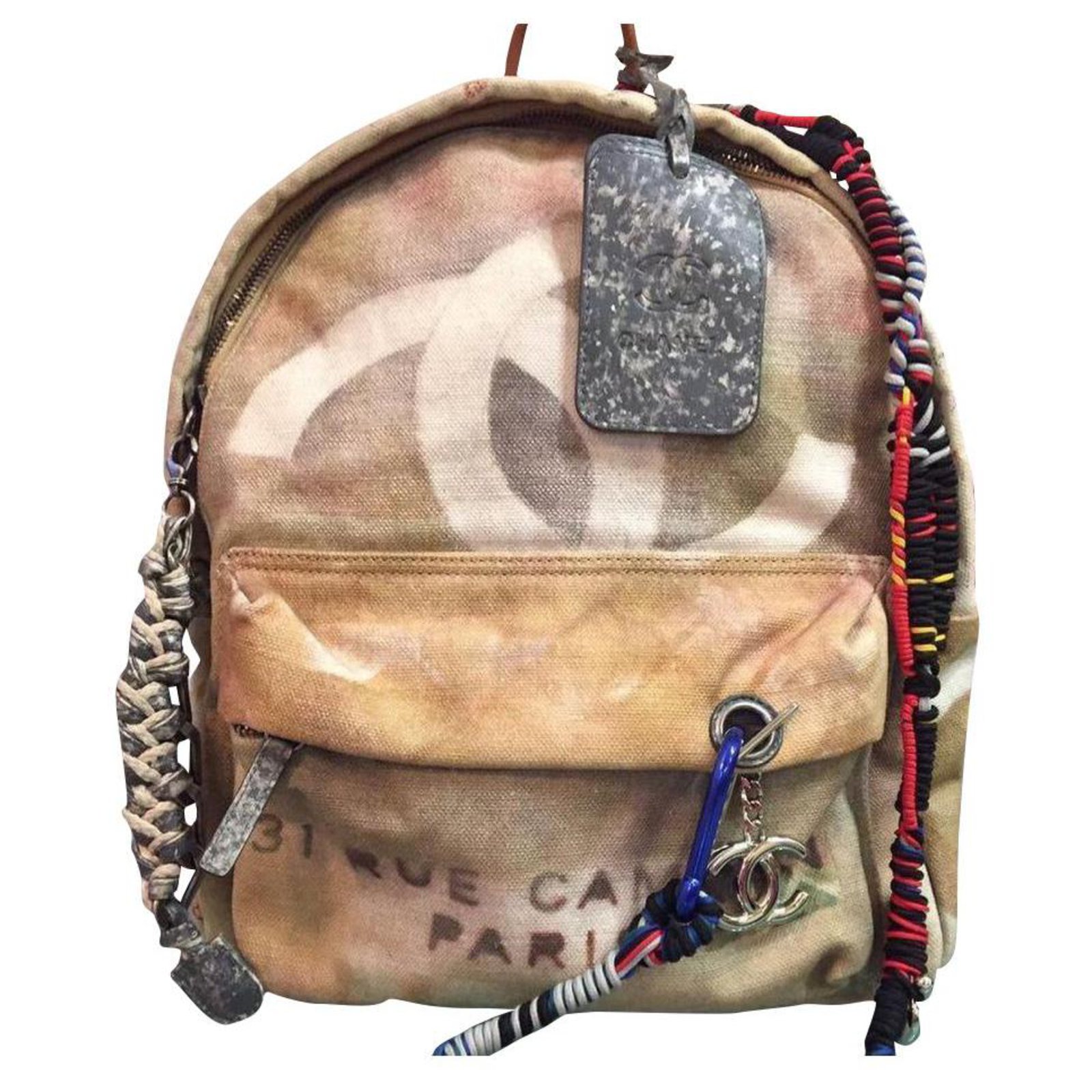 ANTHENTIC CHANEL Vintage Small DUMA Backpack Beige RARE COLOR