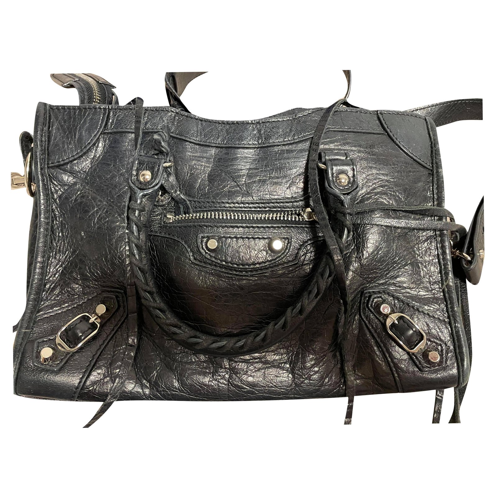 Balenciaga 'classic City' Logo Strap Small Leather Shoulder Bag in Natural