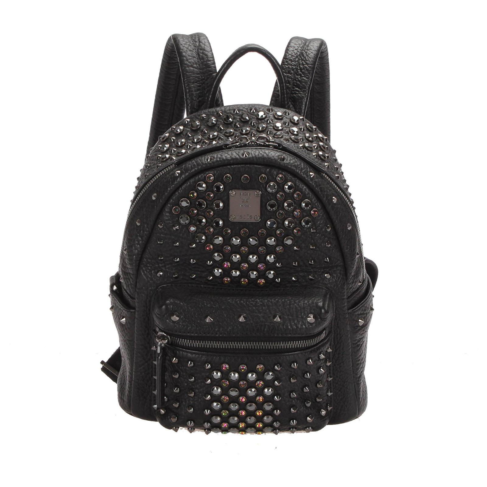 MCM Black Studded Leather Backpack Pony-style calfskin ref.255886 ...