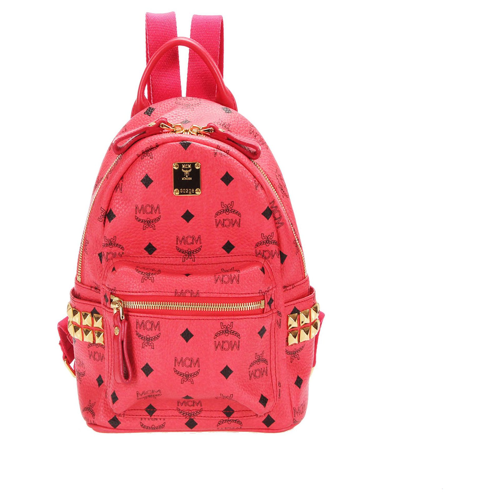 MCM, Bags, Mcm Dual Stark Studded Visetos Pink Backpack