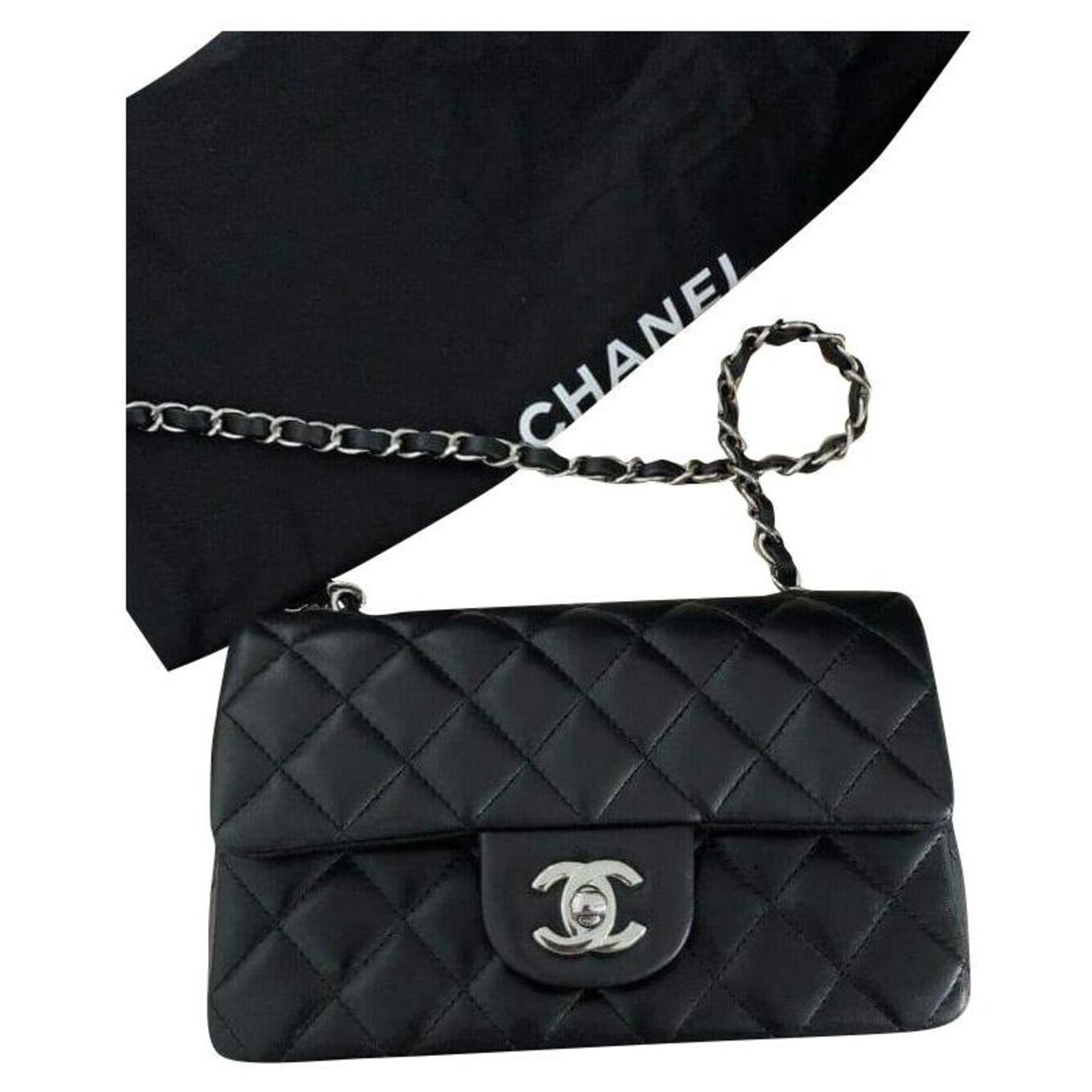 Timeless Chanel Rectangular mini Black Leather ref.256068 - Joli