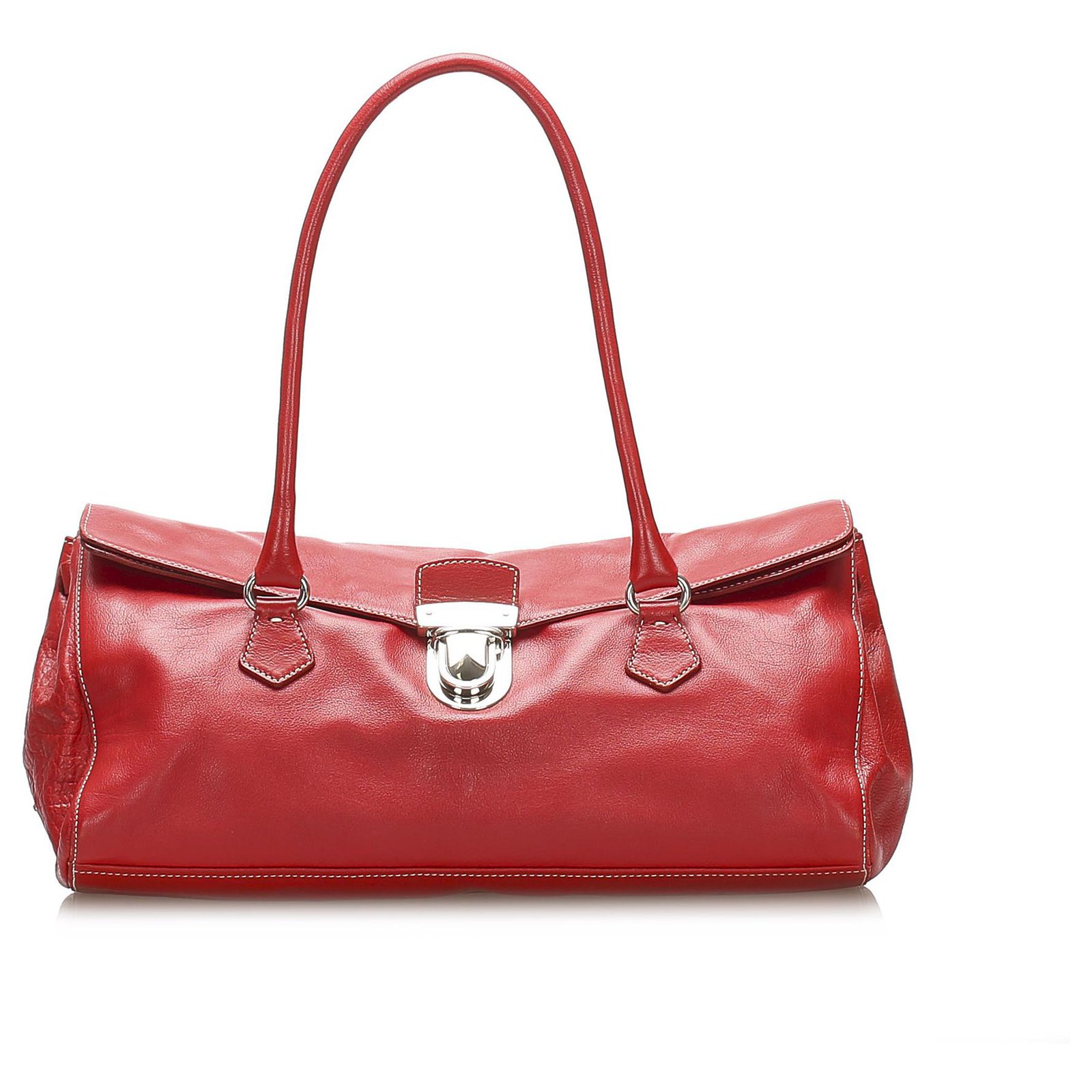 prada red leather purse