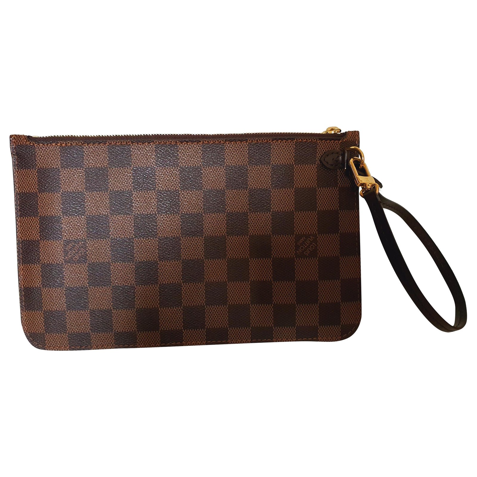 Pochette accessoire leather clutch bag Louis Vuitton Camel in Leather -  36356047