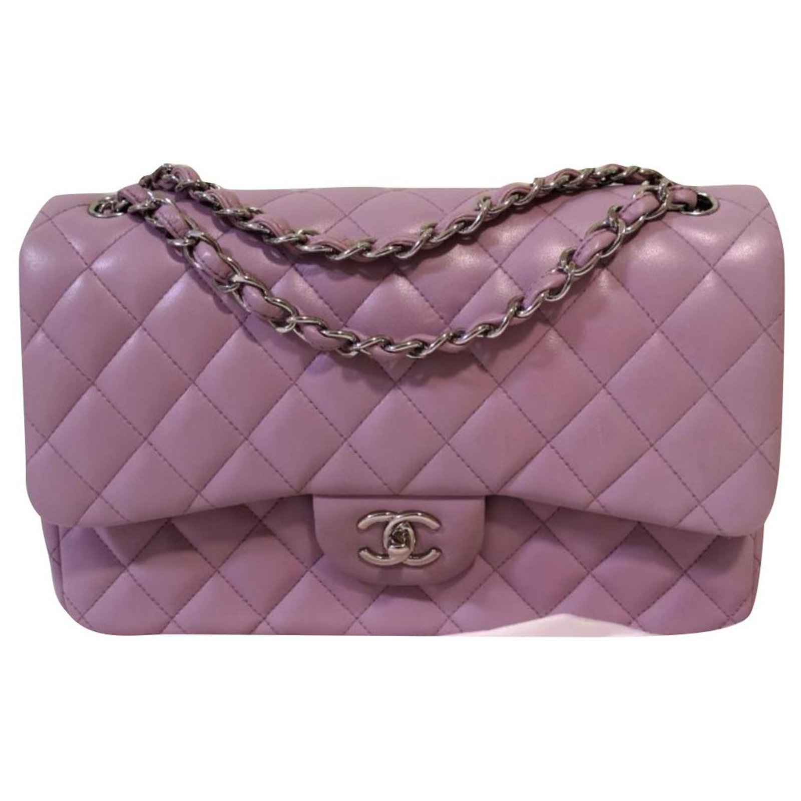 Timeless Chanel Classic Jumbo Lavender lambskin bag SHW Purple Leather  ref.256469 - Joli Closet