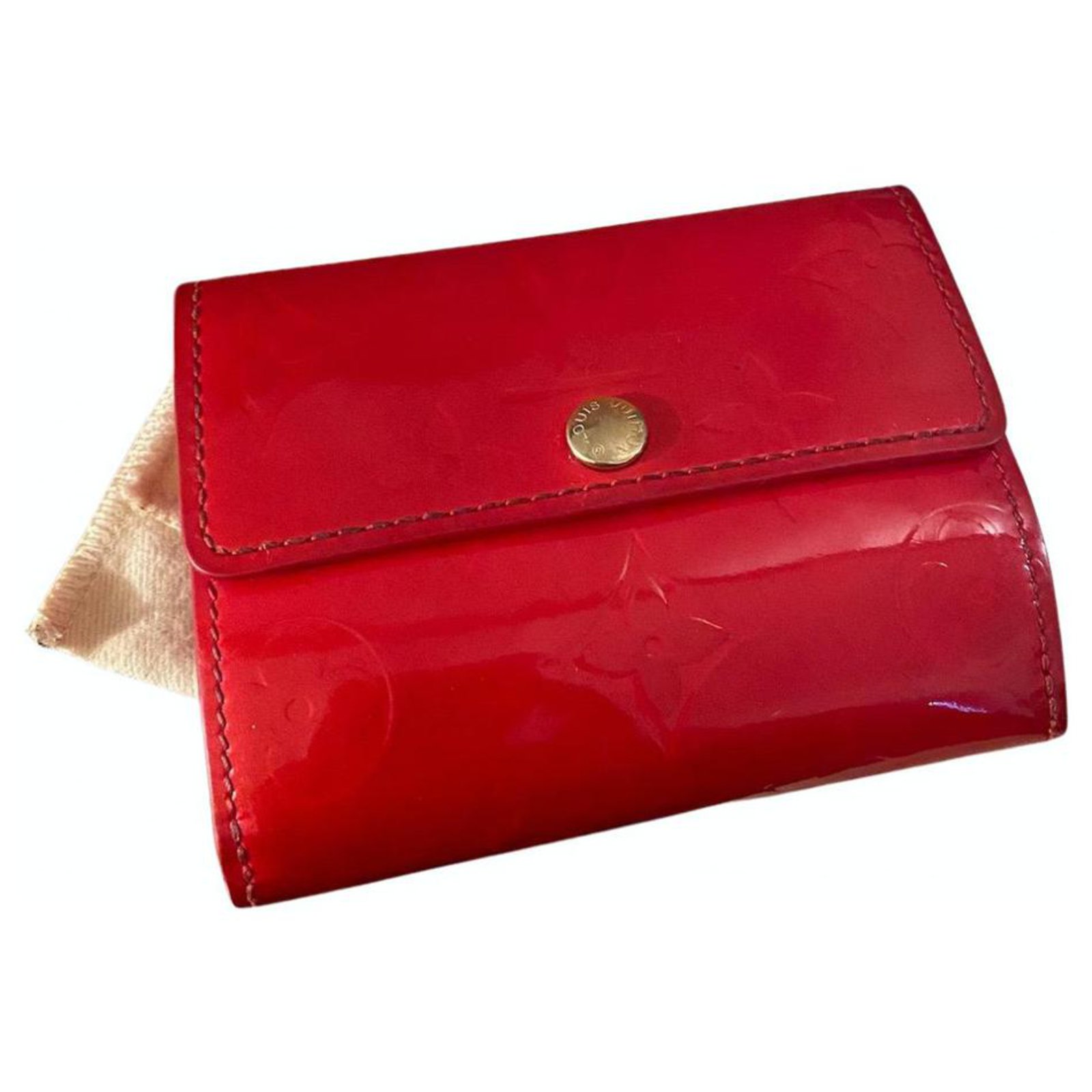 Mandara Louis Vuitton Vermilion Red Coin Purse in Patent Leather